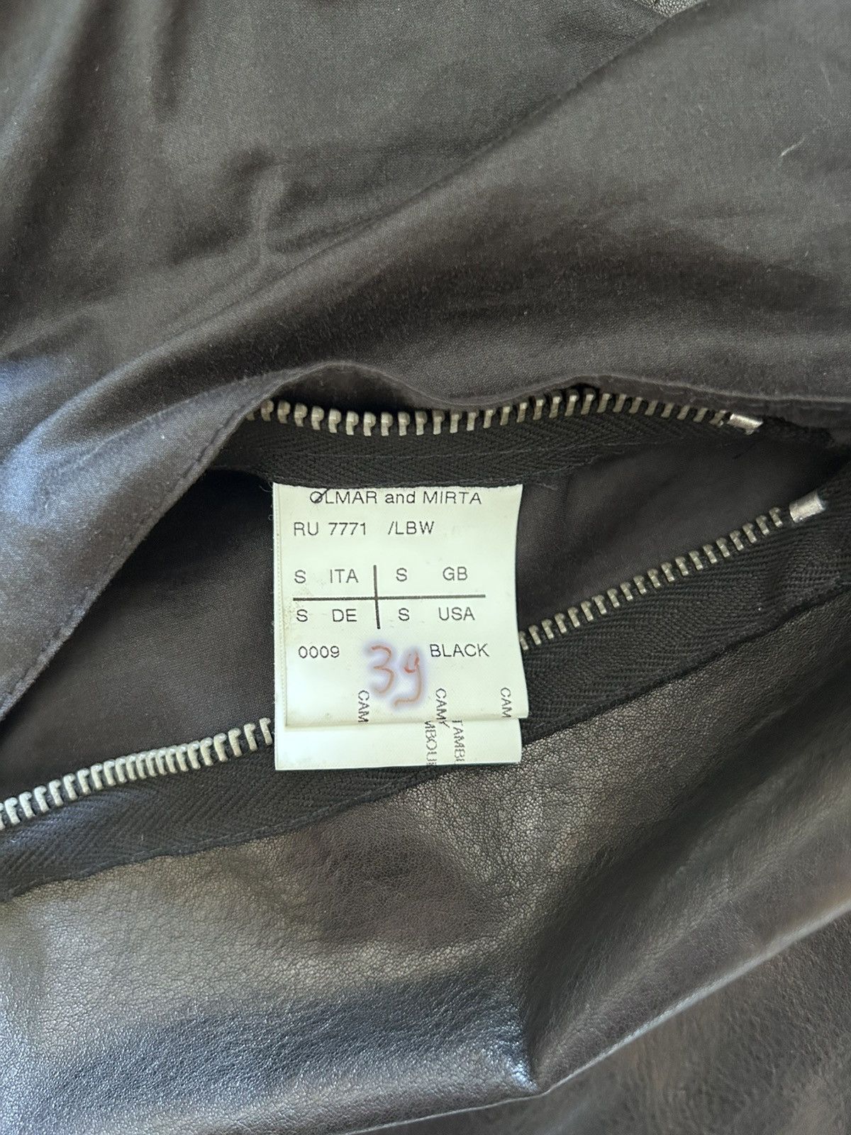 Rick Owens Black zip asymmetric calf leather-cashmere vest VG+ Small Size US S / EU 44-46 / 1 - 9 Thumbnail