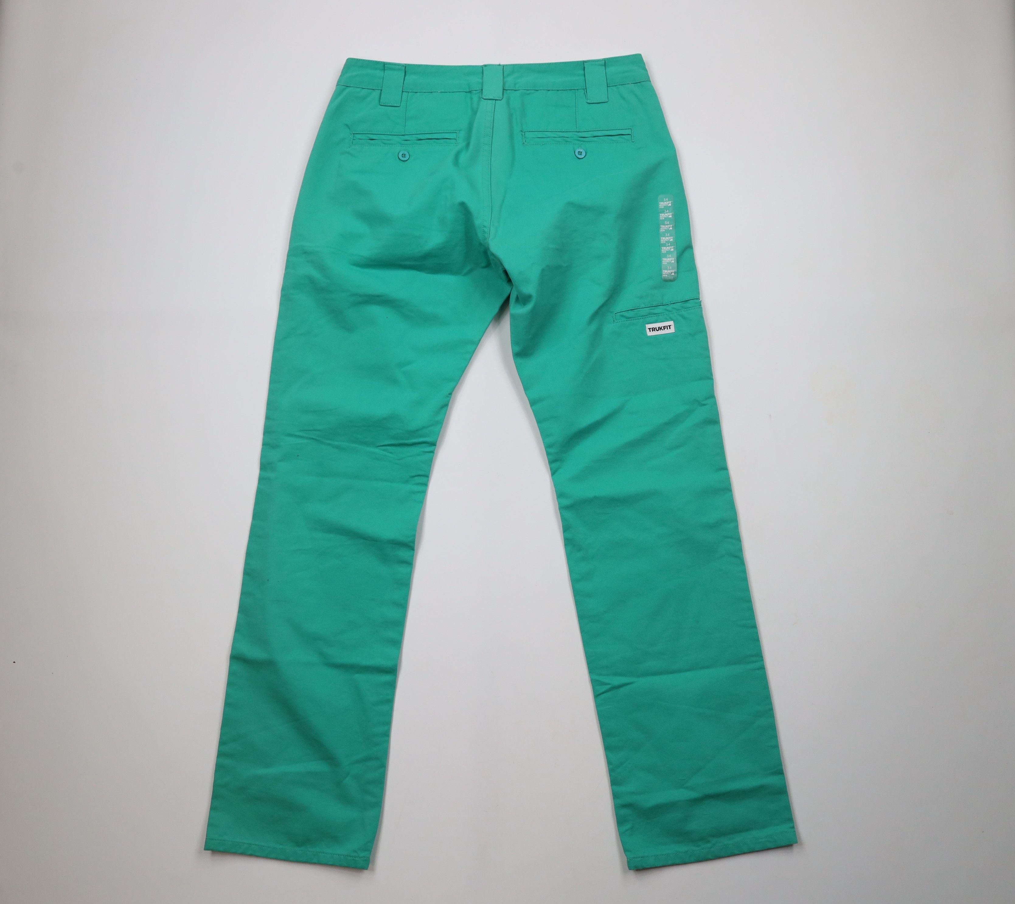 TRUKFIT × Vintage Deadstock Vintage Trukfit Skateboarding Leg Chino Pants Teal Size US 34 / EU 50 - 9 Thumbnail