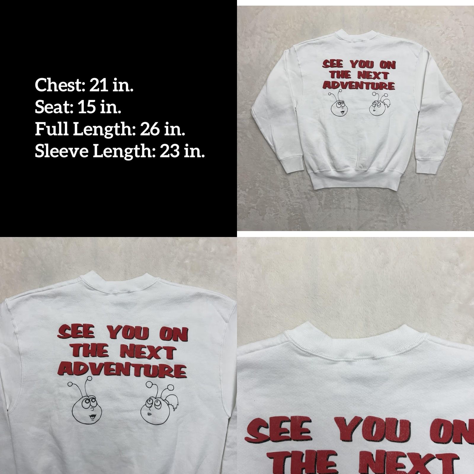 Fruit Of The Loom VINTAGE Billy Bee Productions Sweatshirt Mens M White Graphic Print 90s Size US M / EU 48-50 / 2 - 8 Thumbnail