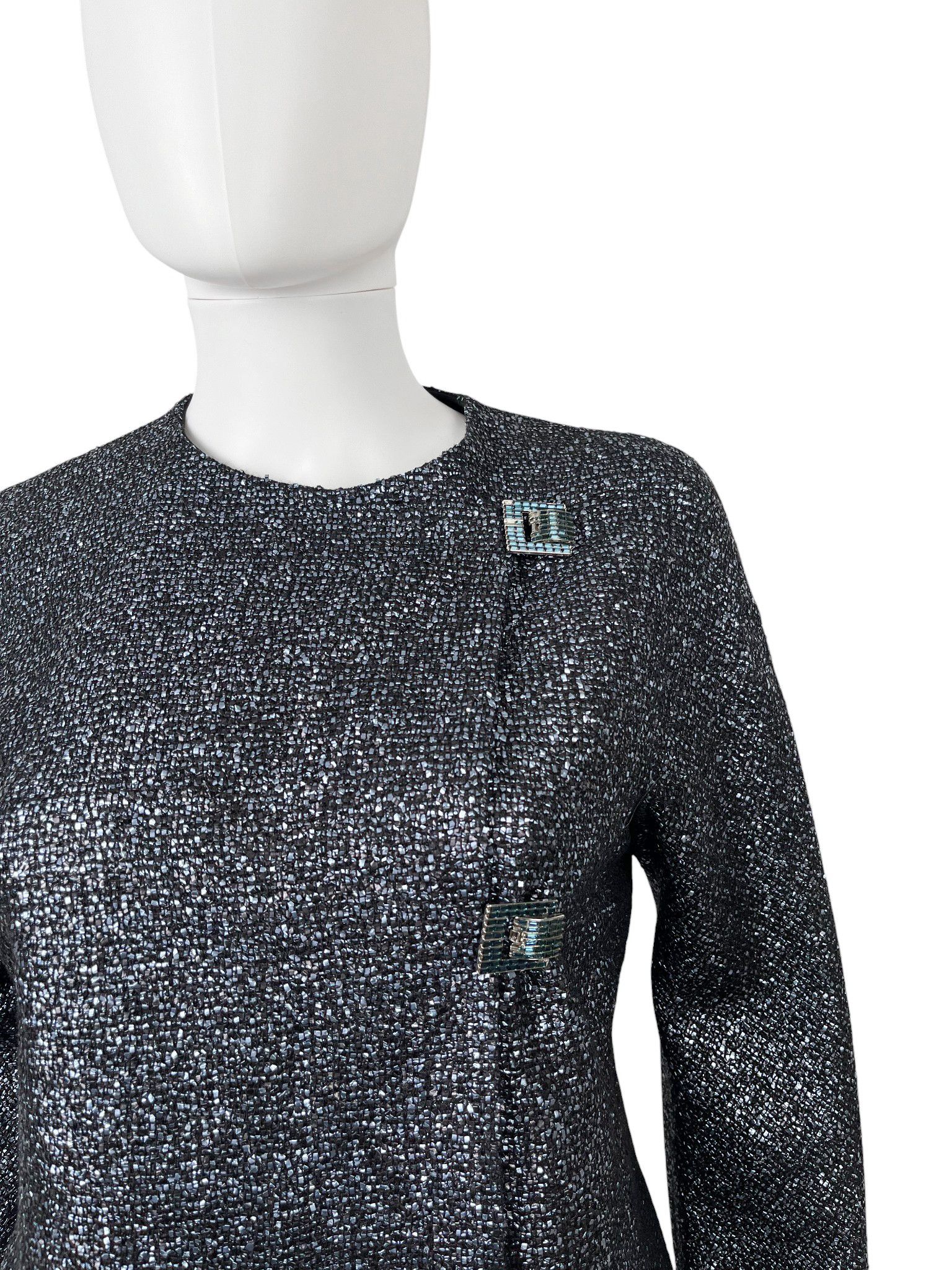 Versace by Donatella F/W 1998 Satin Embellished Wool Set Size S / US 4 / IT 40 - 6 Thumbnail