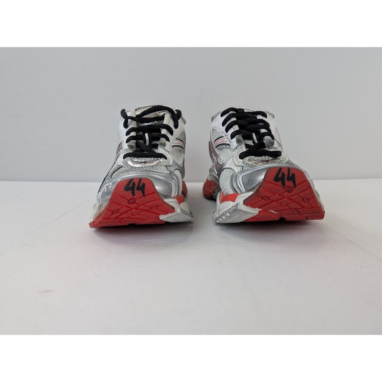 Balenciaga o1rshd1 Mesh Rubber Runners in White/Red/Black Size US 11 / EU 44 - 9 Thumbnail