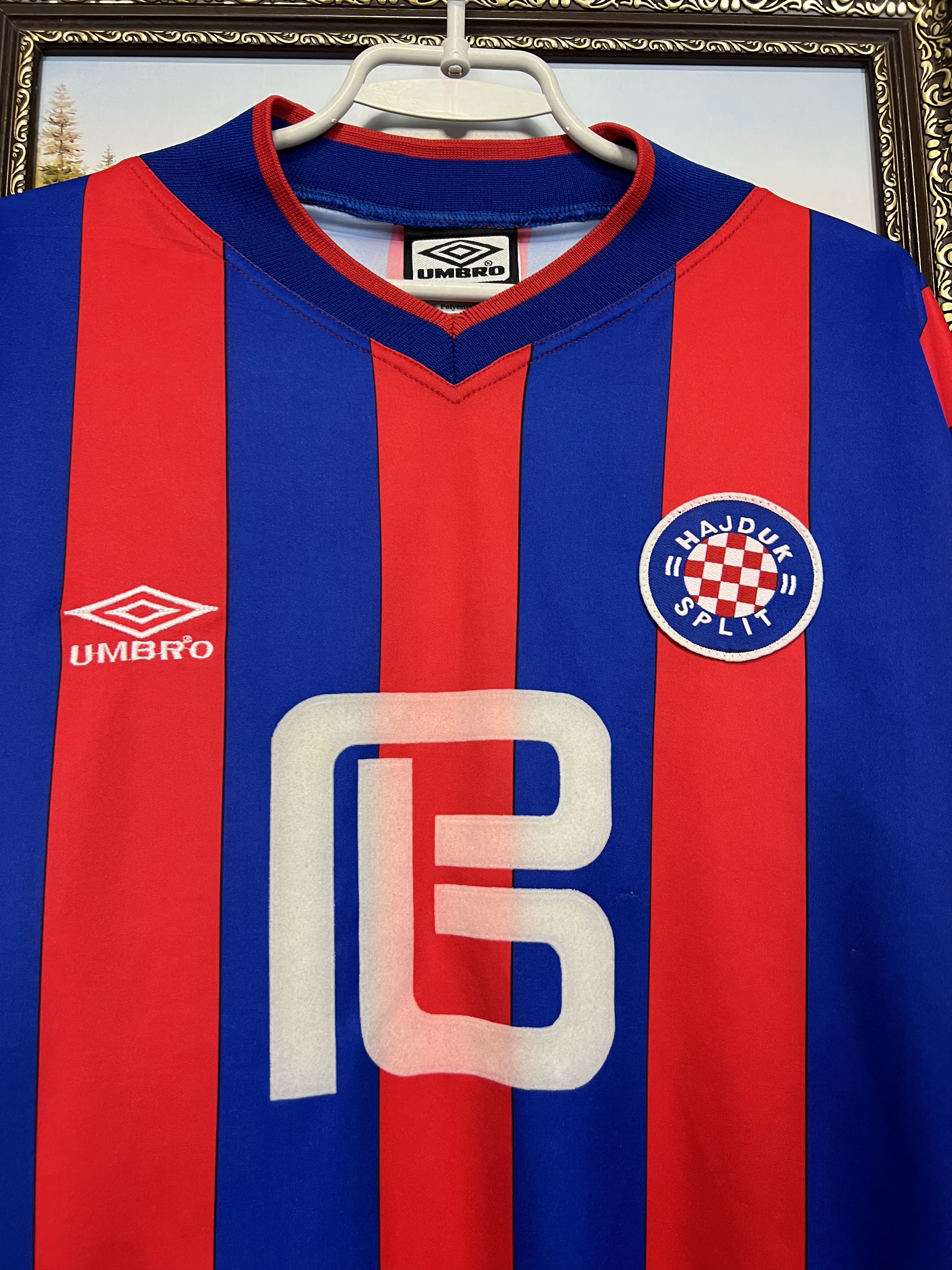 Umbro Hajduk Split football shirt Match Long Sleeve Spalj Jersey Size US XL / EU 56 / 4 - 3 Thumbnail