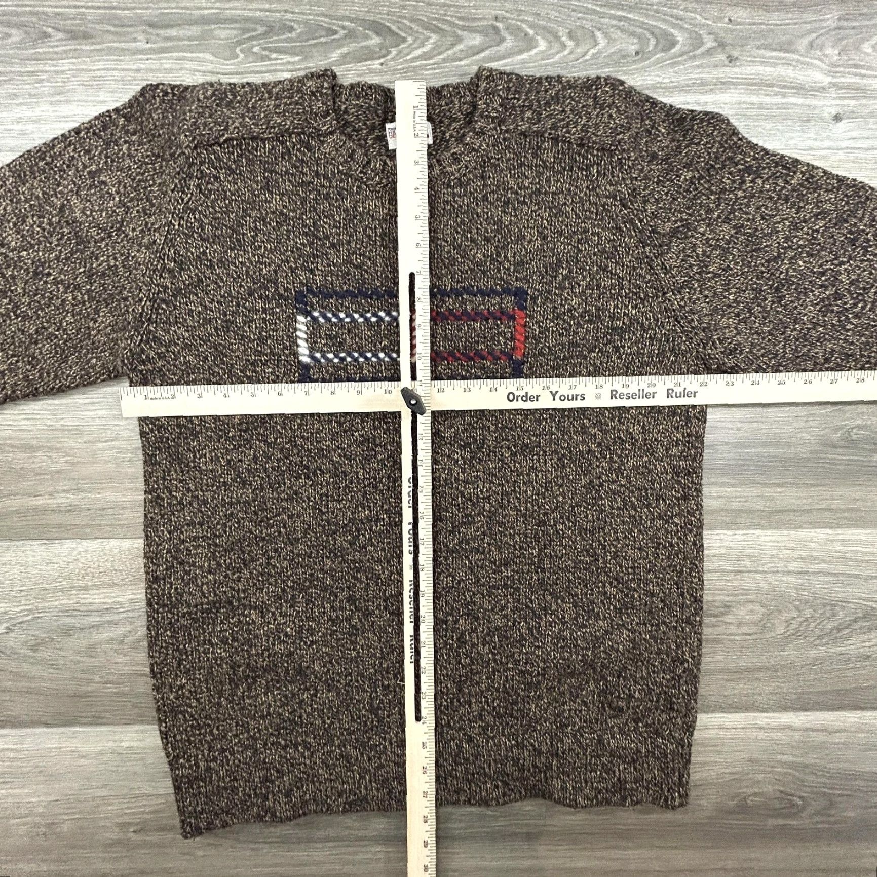 Tommy Hilfiger VINTAGE Tommy Hilfiger Sweater Mens XL Cable Knit Pullover Denim Flag Casual Y2K Size US XL / EU 56 / 4 - 5 Thumbnail