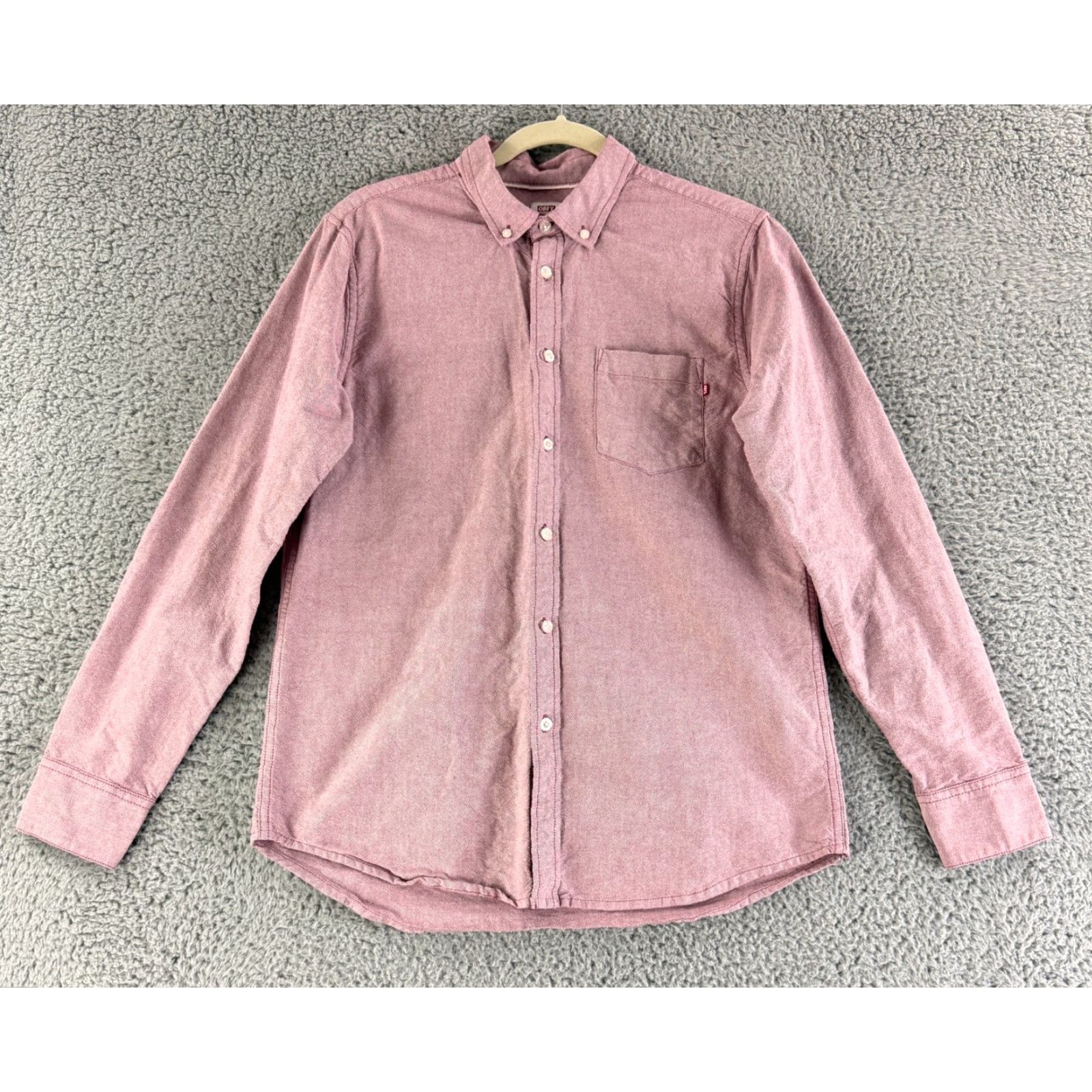 Obey OBEY Button-Down Shirt Mens Medium Red Long Sleeve 100% Cotton Oxford Casual Size US M / EU 48-50 / 2 - 2 Thumbnail
