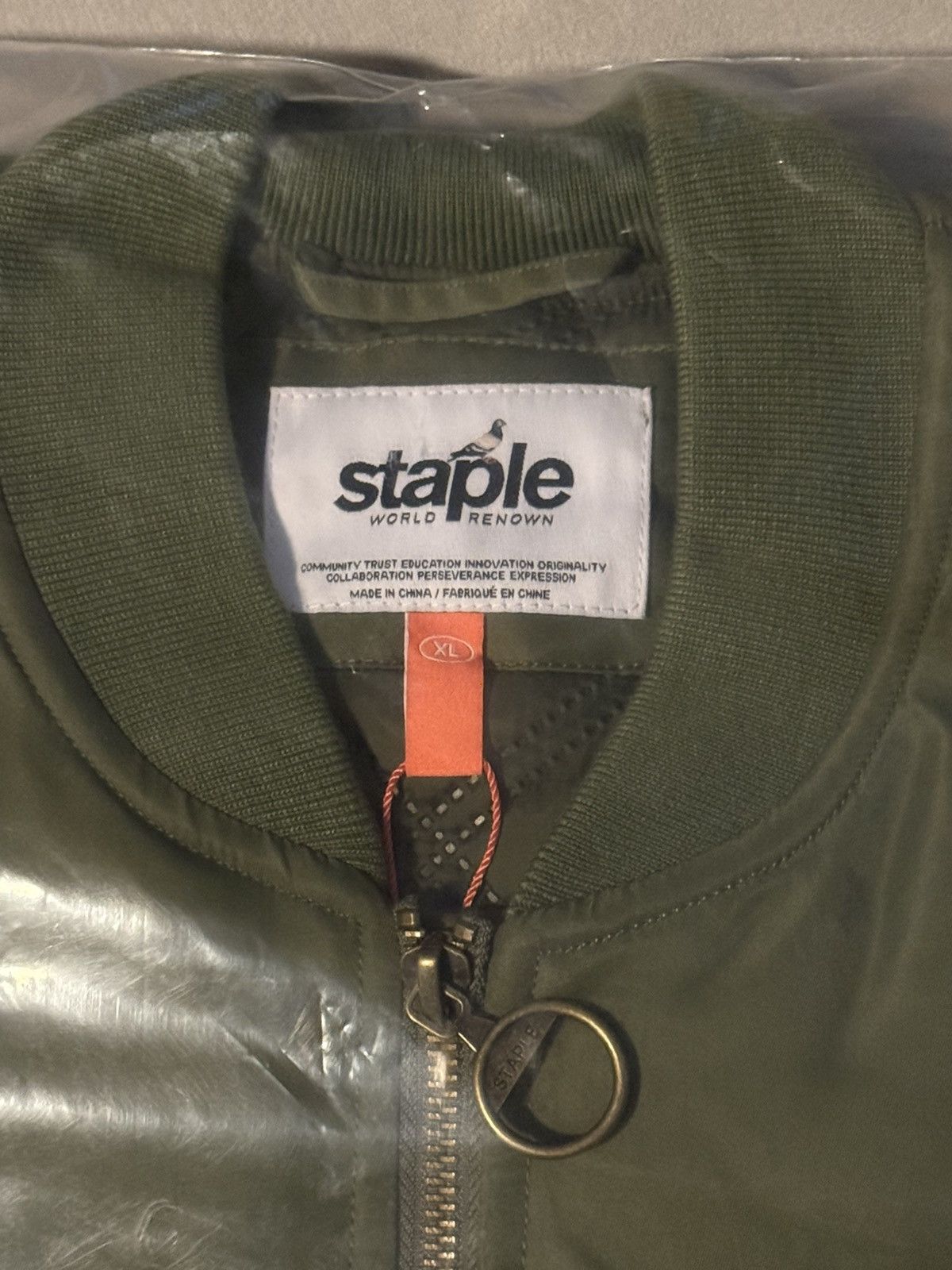 Staple Staple NYC Pigeon Logo Bomber Jacket Olive Brand New BNWT Size US XL / EU 56 / 4 - 6 Thumbnail