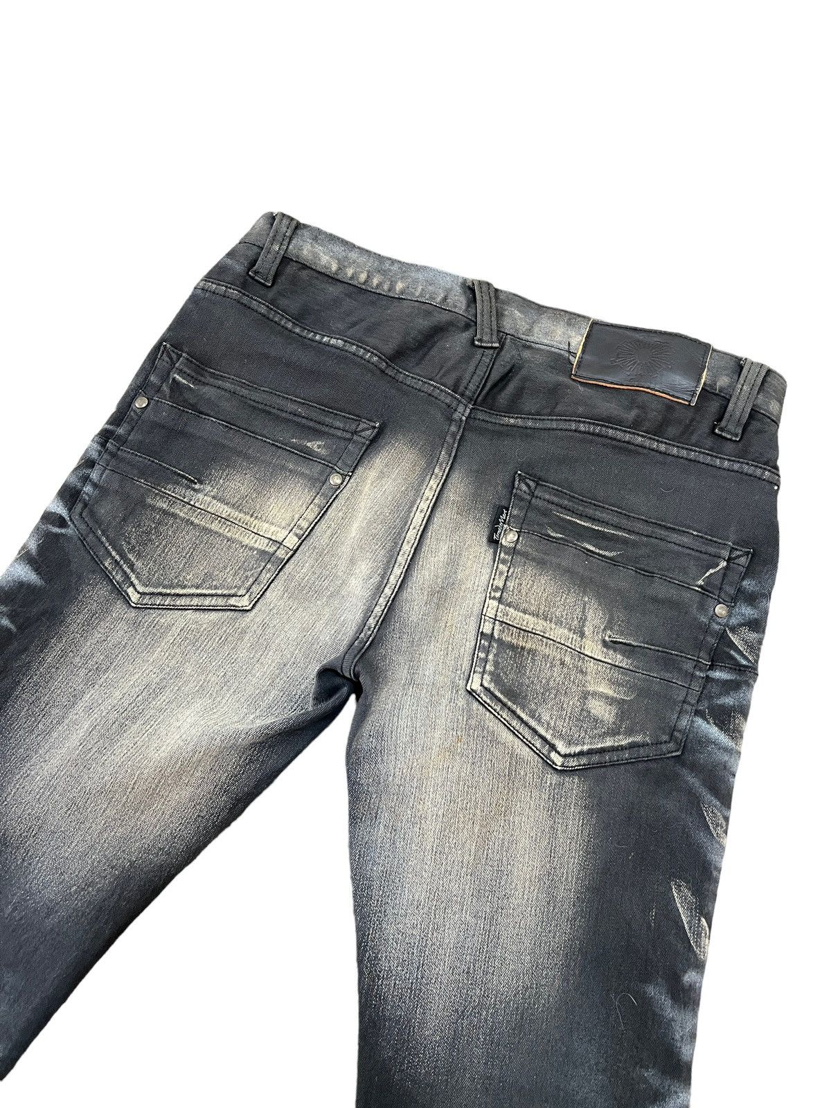 Tornado Mart Tornado Mart Acid Wash Claw Mark Slim Flare Denim Size US 31 - 8 Thumbnail