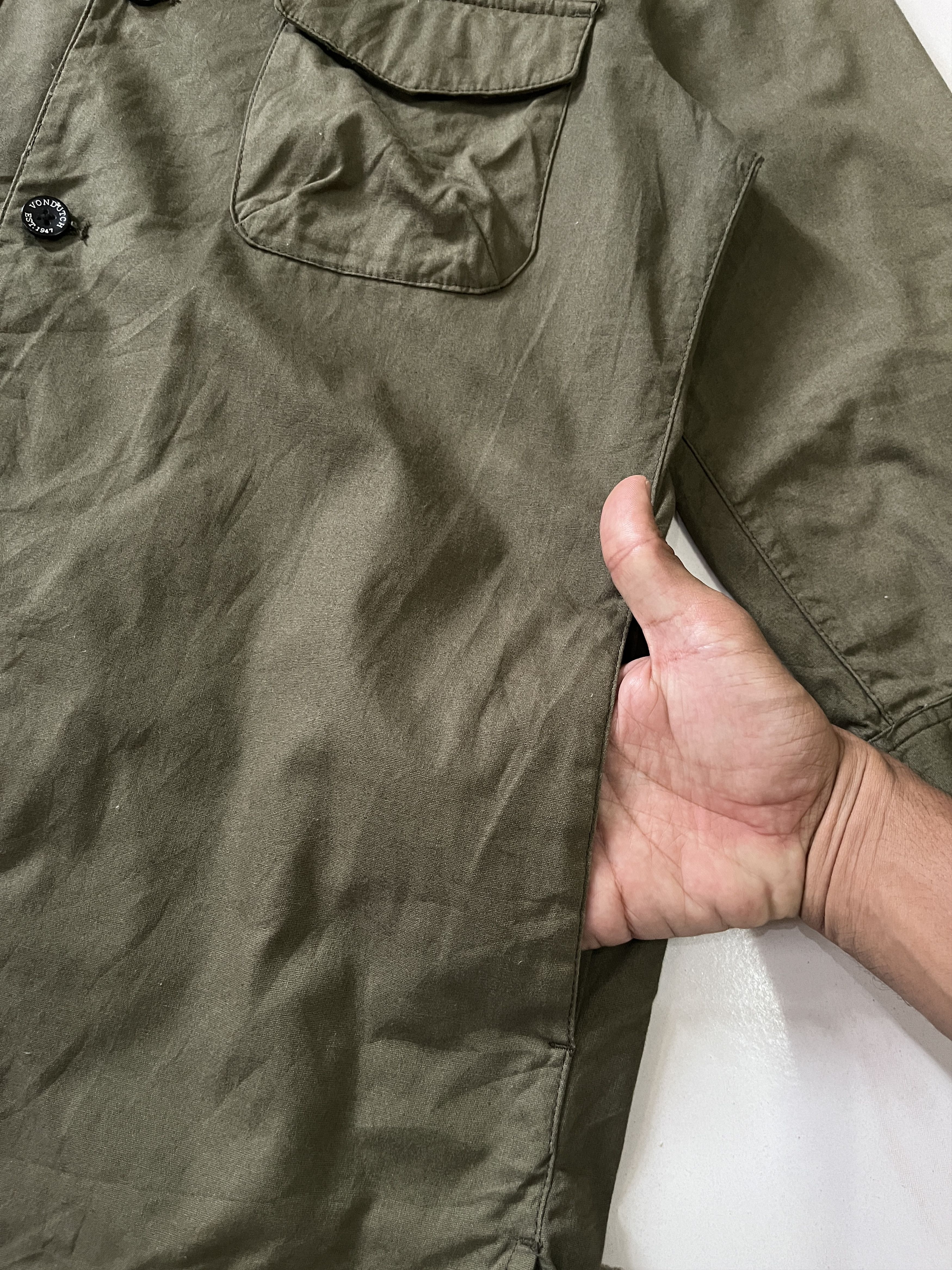 Von Dutch Von Dutch Olive Green 3 Quarter Sleeves Size US L / EU 52-54 / 3 - 10 Thumbnail