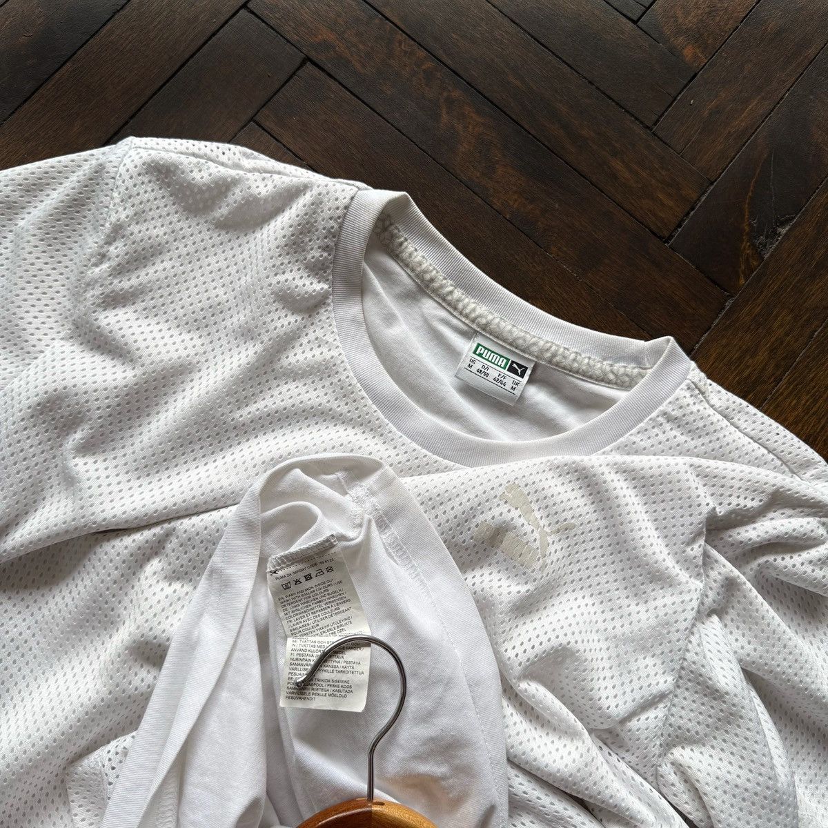 Puma Puma Womens White Mesh Short Sleeve Crew Neck T-Shirt Size M / US 6-8 / IT 42-44 - 4 Thumbnail