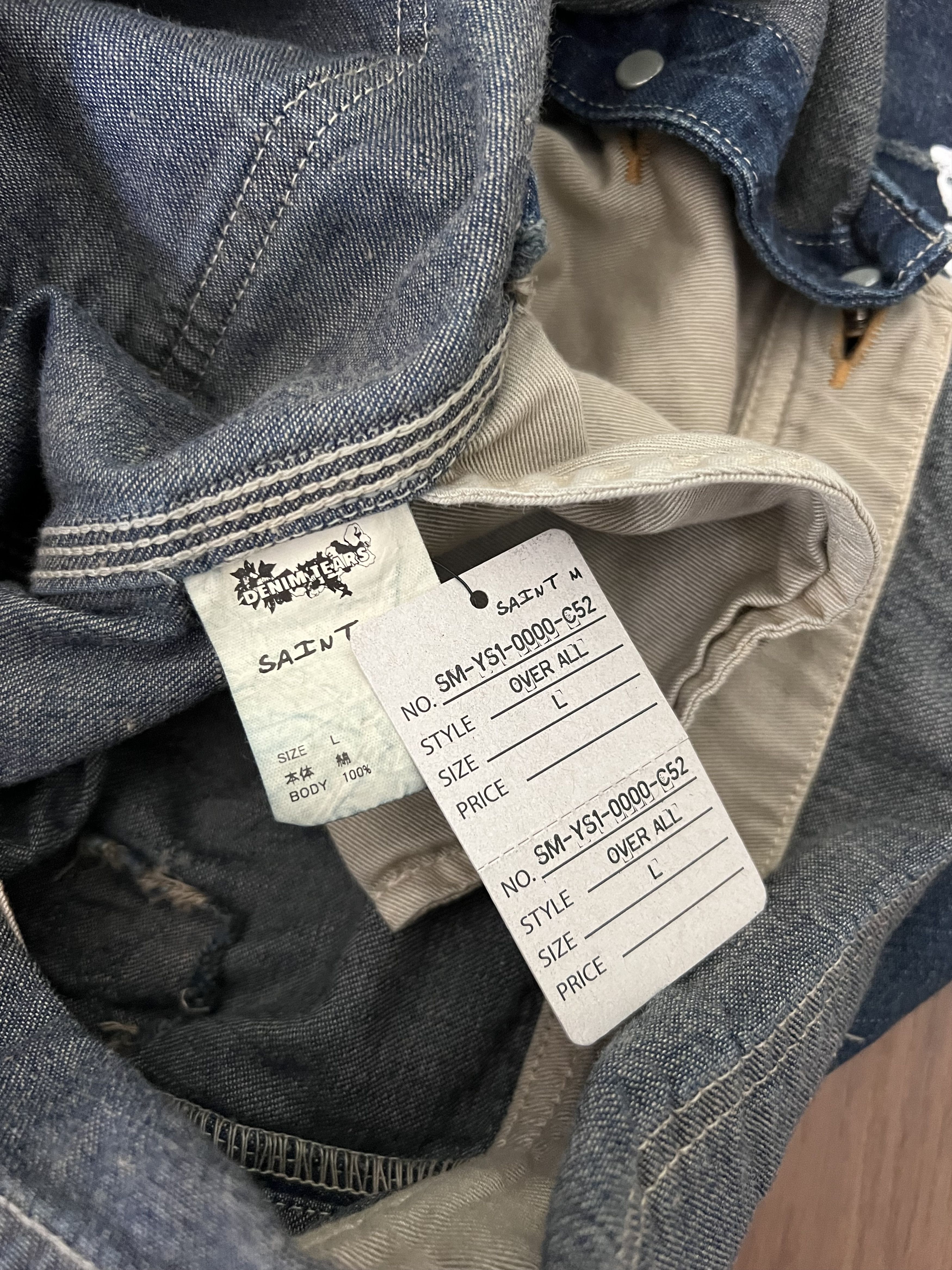 DENIM TEARS × Saint Michael Denim Tears Saint Michael Cotton Wreath Denim Overalls Size US 34 / EU 50 - 9 Thumbnail