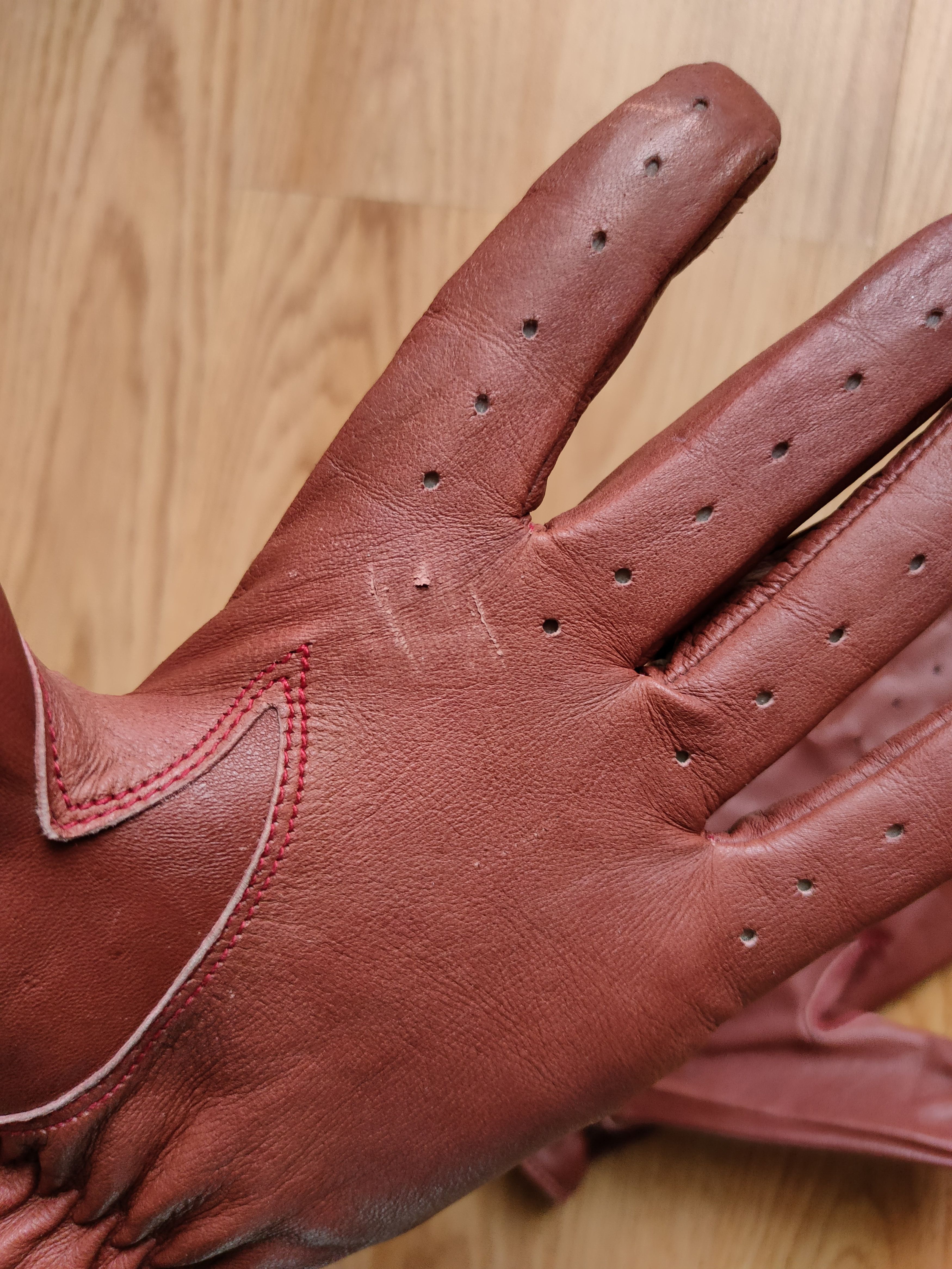 Designer × Leather Driving gloves leather racing gloves for the car M-L Size ONE SIZE - 6 Thumbnail