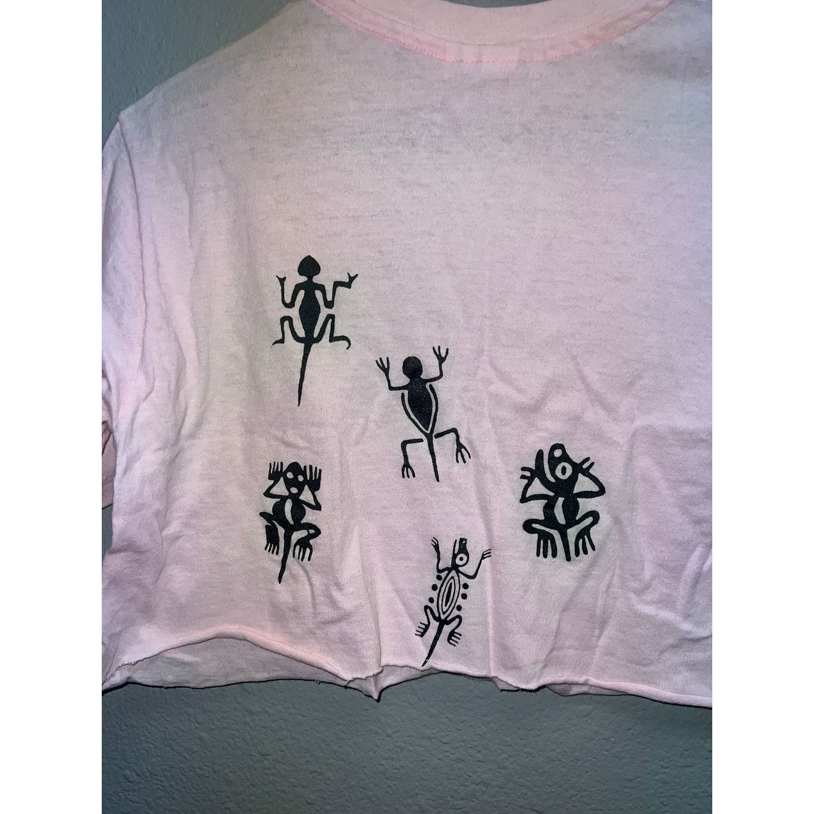Vintage Womens Vintage Pink Crop Top Los Ninos Aboriginal Shirt Tee Size M / US 6-8 / IT 42-44 - 6 Thumbnail