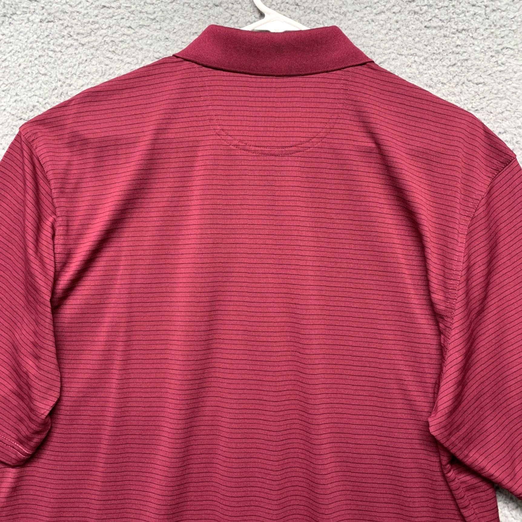 Vintage Greg Norman Polo Shirt Mens Large Burgundy Striped Playdry Jersey LG Size US L / EU 52-54 / 3 - 5 Thumbnail