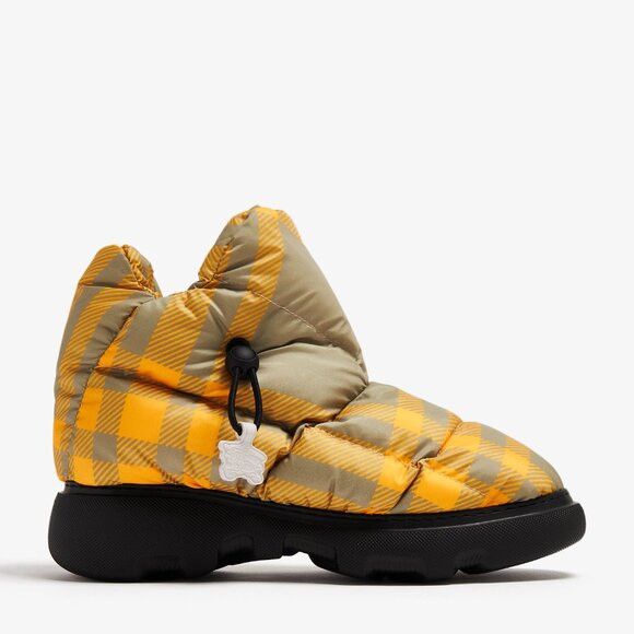 Burberry Men's Yellow Check Pillow Boots - EU44/US11
