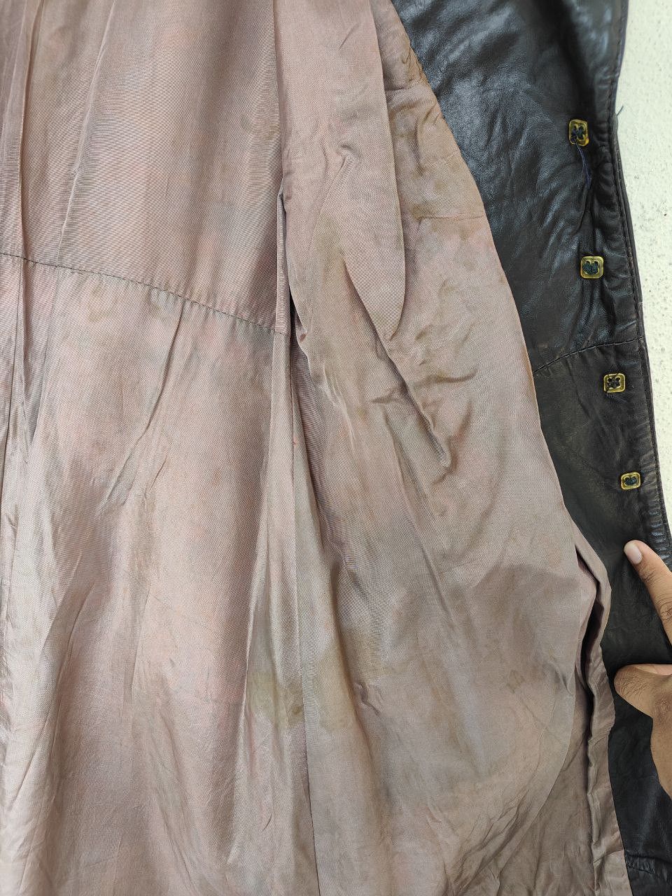Vintage ❎ Vintage Leather Trench Worn Coat Jacket Size S / US 4 / IT 40 - 11 Thumbnail