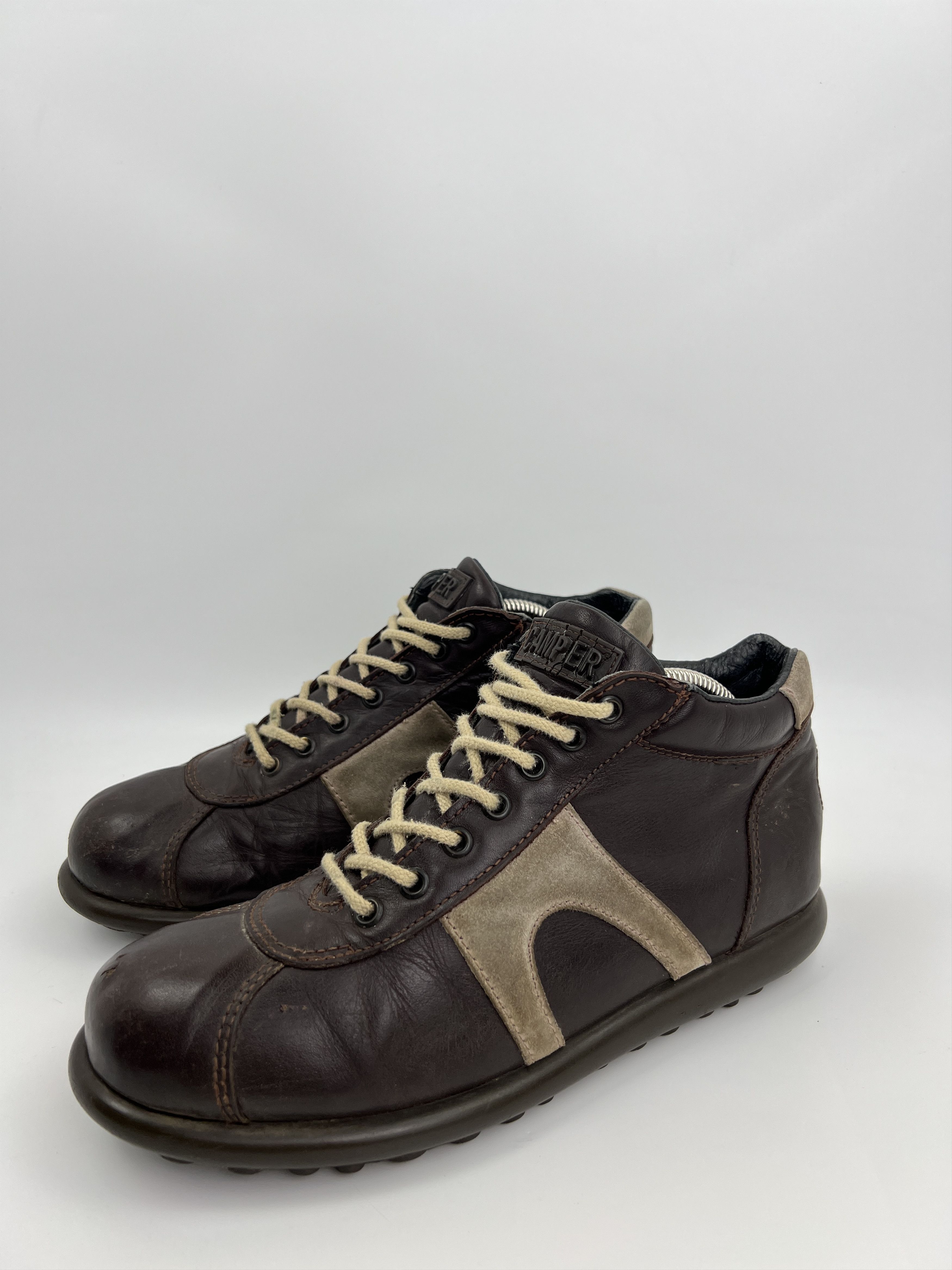 Camper Vintage Camper Mid Brown Leather Boots Gorpcore Bubble Sole Size US 10 / IT 40 - 1 Thumbnail