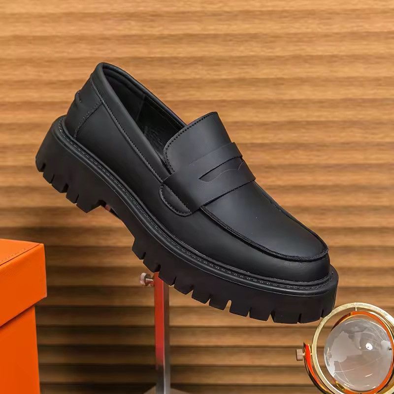 Other Casual PU Leather Solid Formal Black Boots Loafers Size US 12 / EU 45 - 5 Thumbnail