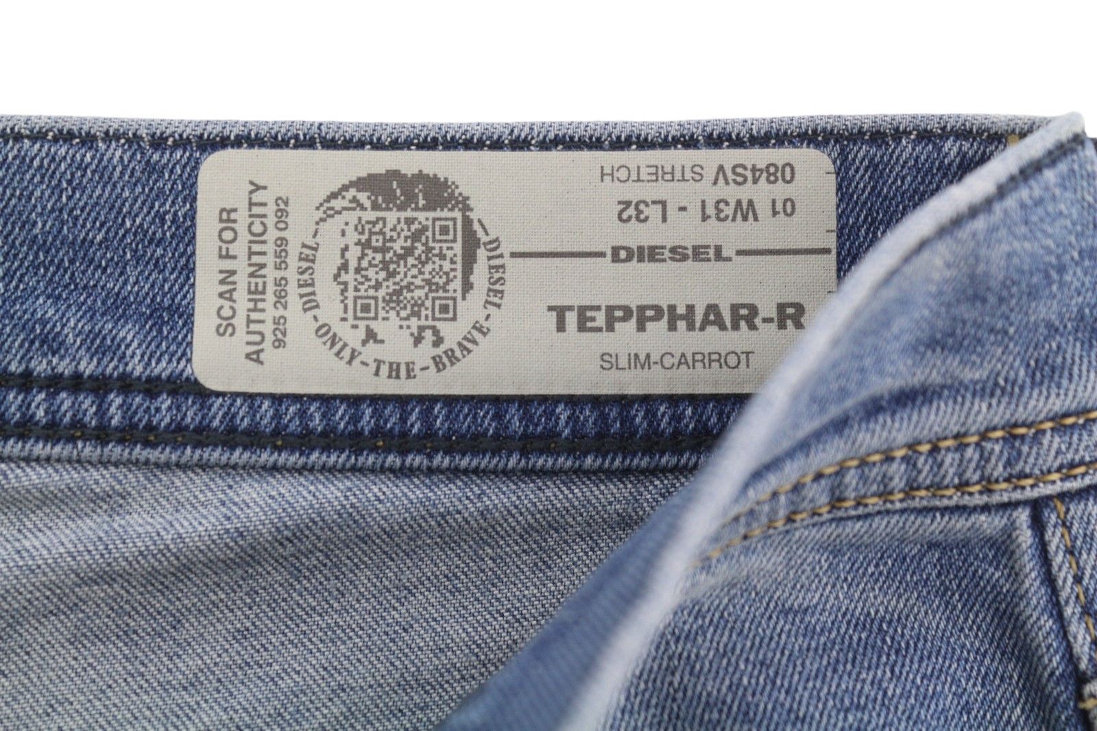 Diesel TEPPHAR-R 084SV W31/L32 Blue Faded Stretch Jeans 89061 Size US 31 - 6 Thumbnail