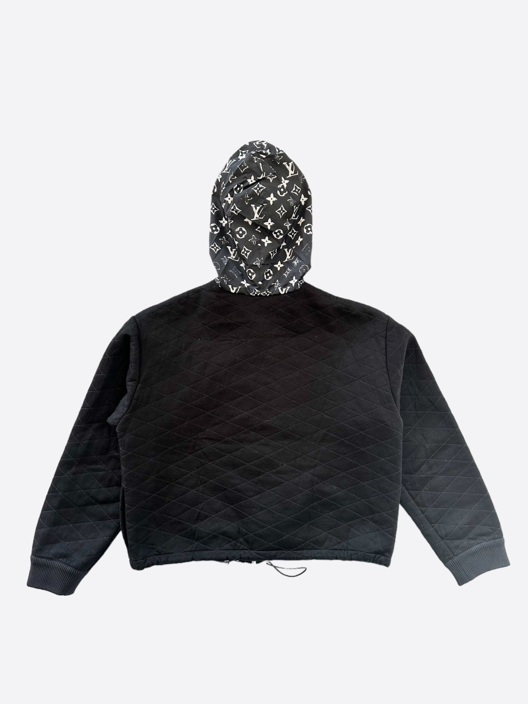 Louis Vuitton Louis Vuitton Black & White Monogram Hooded Women's Jacket Size M / US 6-8 / IT 42-44 - 2 Thumbnail
