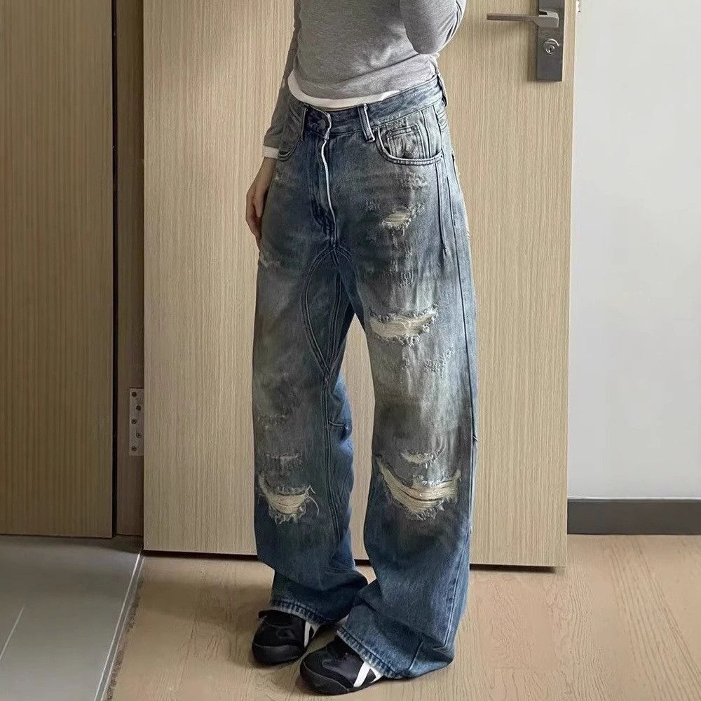 Japanese Brand × Jean Baggy Jeans Fake Holes Size US 29 - 2 Thumbnail