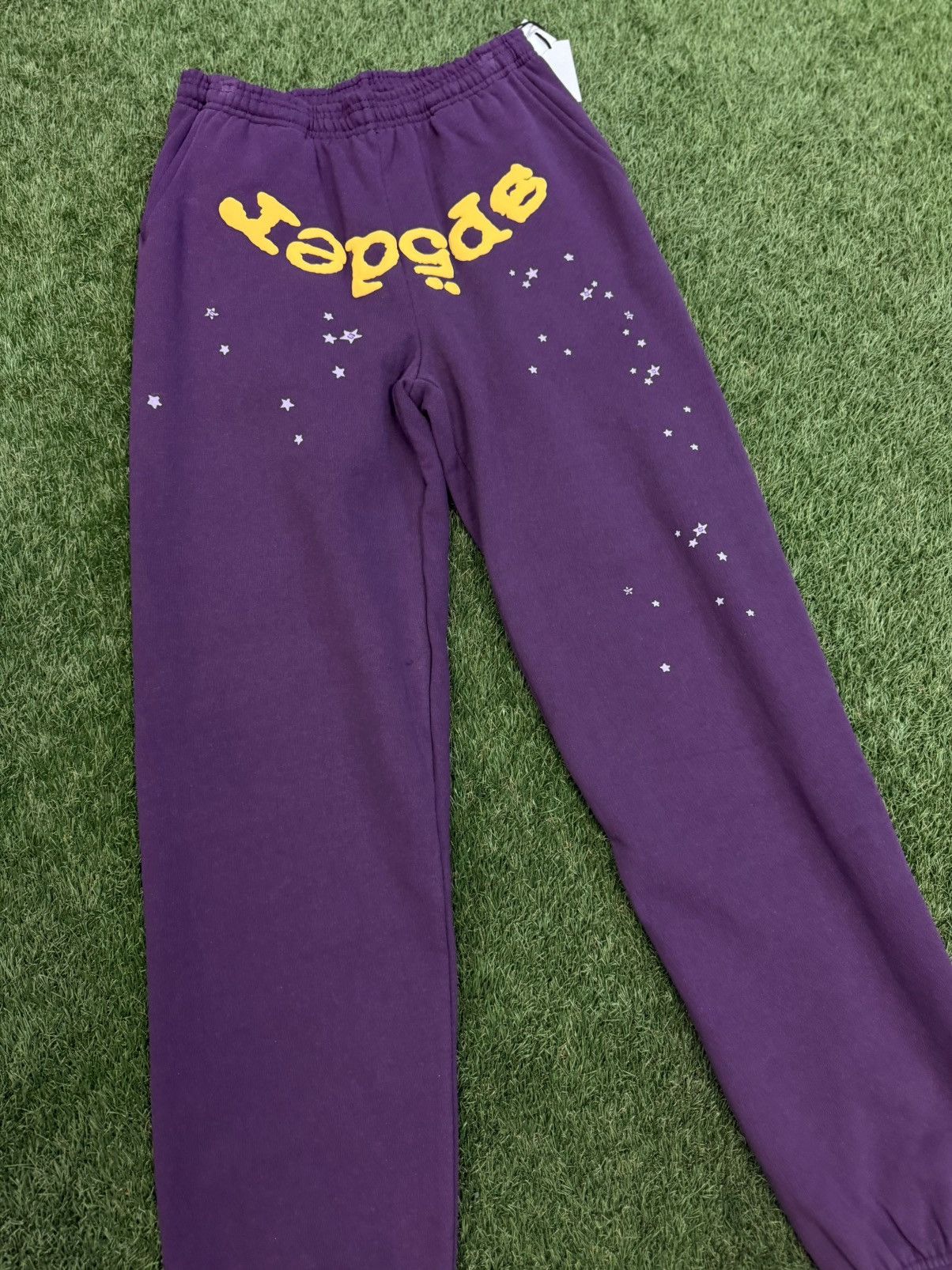 Sp5der Sp5der Worldwide Purple Yellow Sweatpants Size S (NEW) Size US 30 / EU 46 - 3 Thumbnail