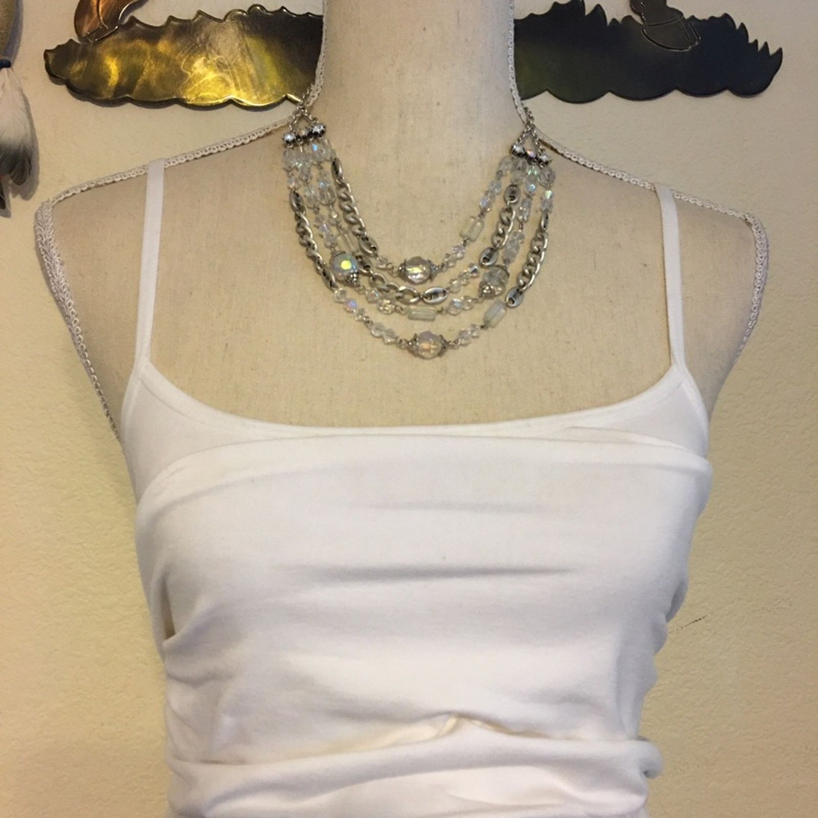 Jewelry Four strand layered opalescent bead necklace Size ONE SIZE - 3 Thumbnail