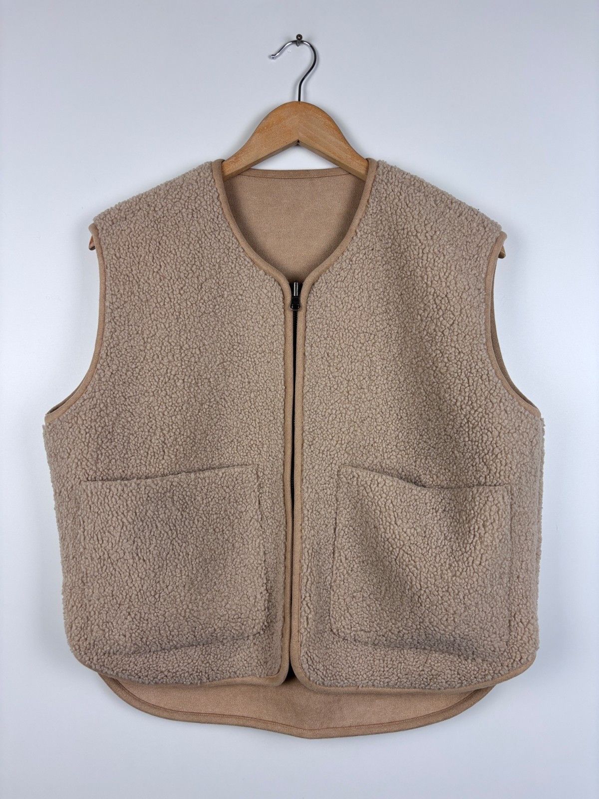 Other Womens Knit-ted Double-Sided Fleece Vest Jacket Beige Size 1 Size S / US 4 / IT 40 - 1 Thumbnail