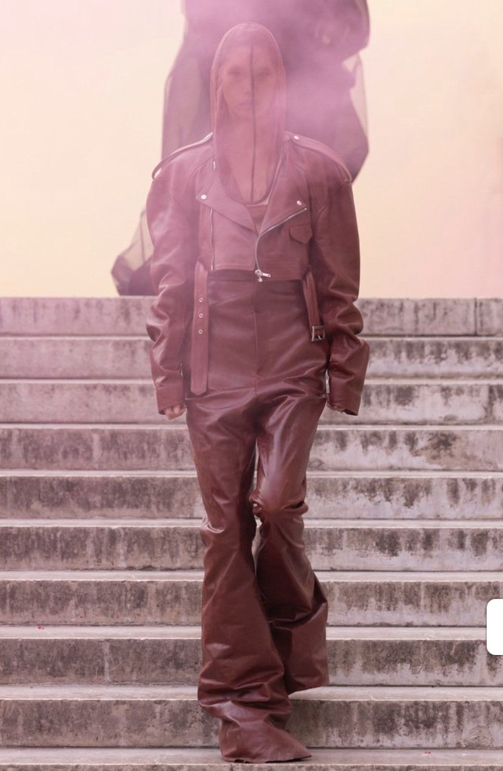 Rick Owens Rick Owens Micro Cropped Henna Leather Biker Jacket Size US M / EU 48-50 / 2 - 2 Thumbnail