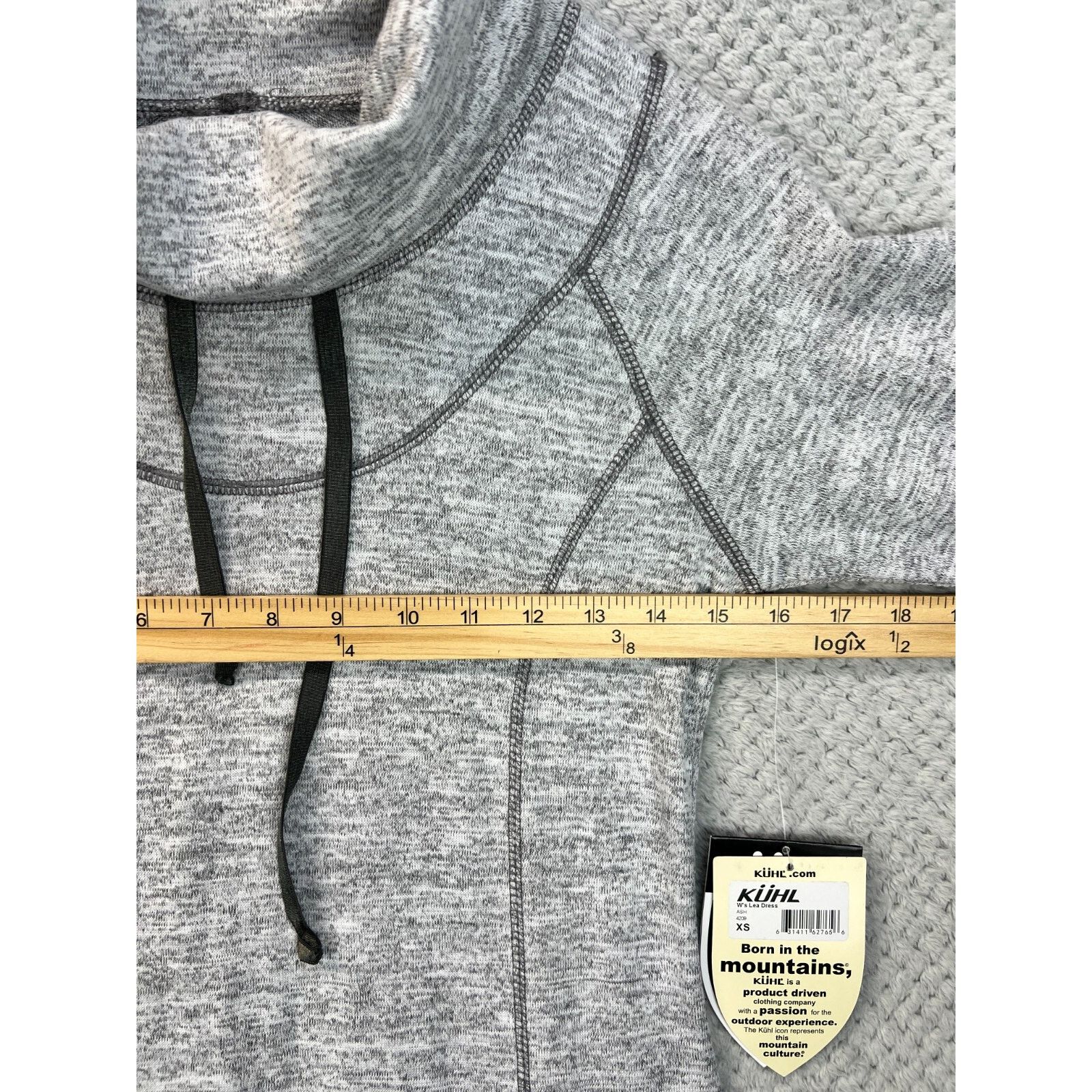 Kuhl Kuhl Womens Lea Dress Sweater XS Heather Gray Cowl Neck Size XS / US 0-2 / IT 36-38 - 18 Thumbnail