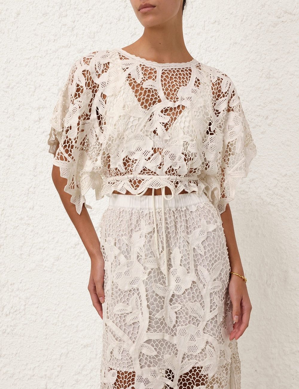Zimmermann oc11z0525 Crop Top in Ivory Size XS / US 0-2 / IT 36-38 - 2 Thumbnail