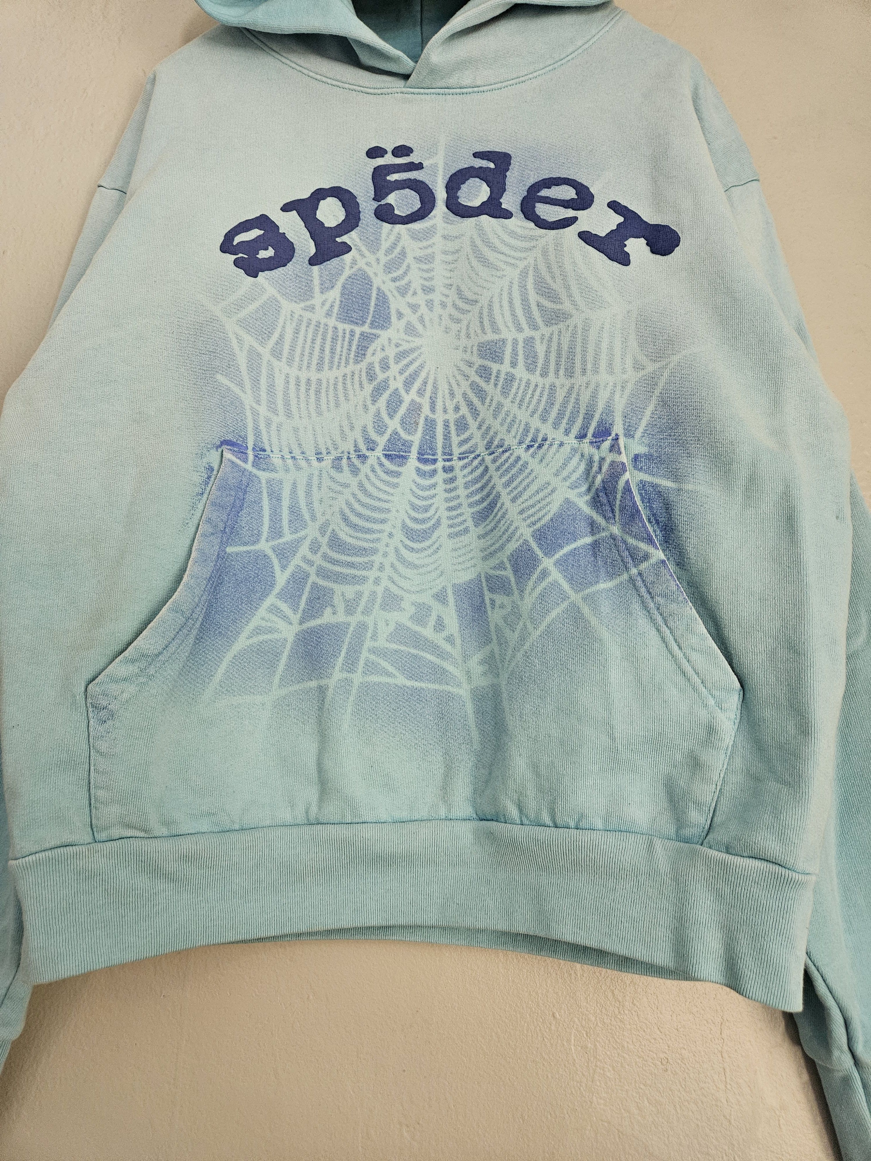 Sp5der OG Web V2 Airbrush Spray Light Blue Hoodie Size US M / EU 48-50 / 2 - 3 Thumbnail