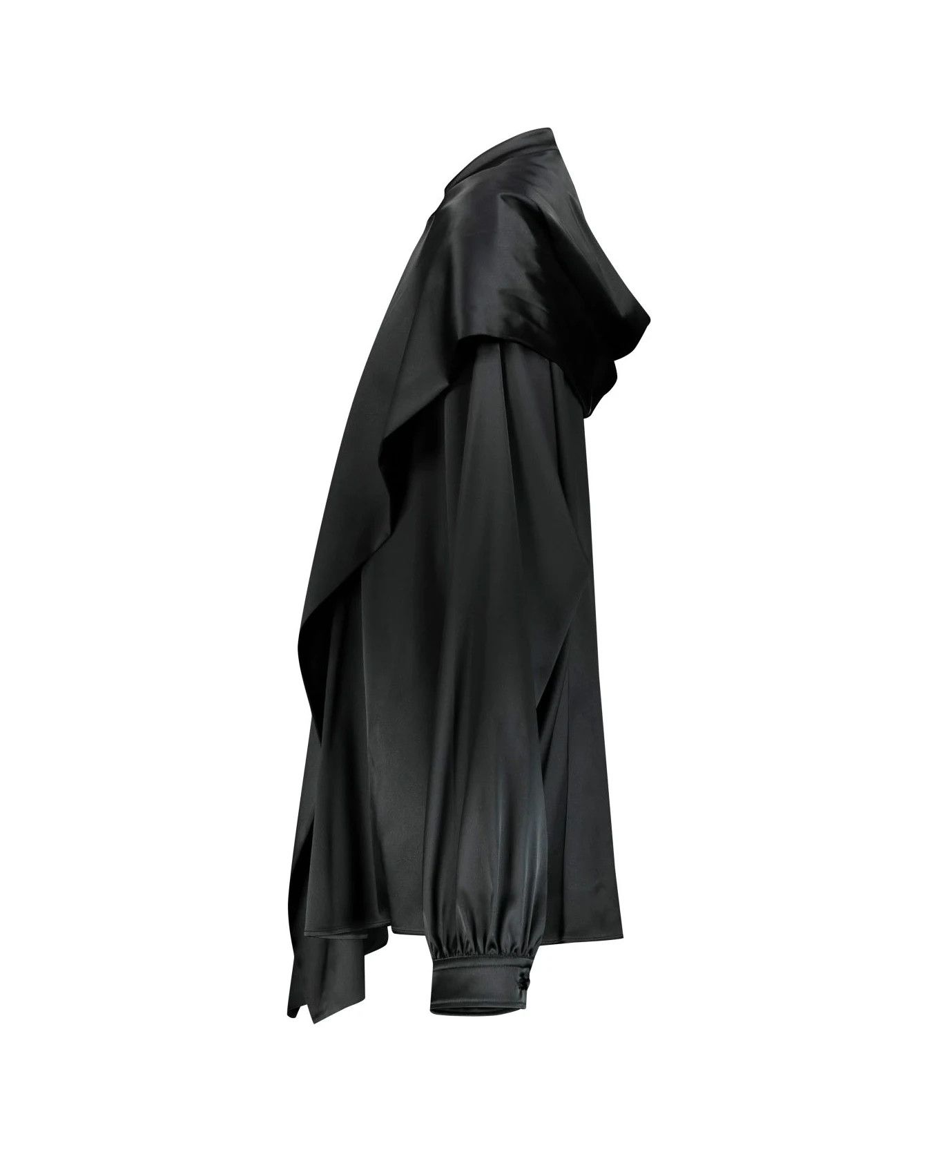 Balenciaga o1y0625 Solid Color Shirt in Black Size S / US 4 / IT 40 - 2 Thumbnail
