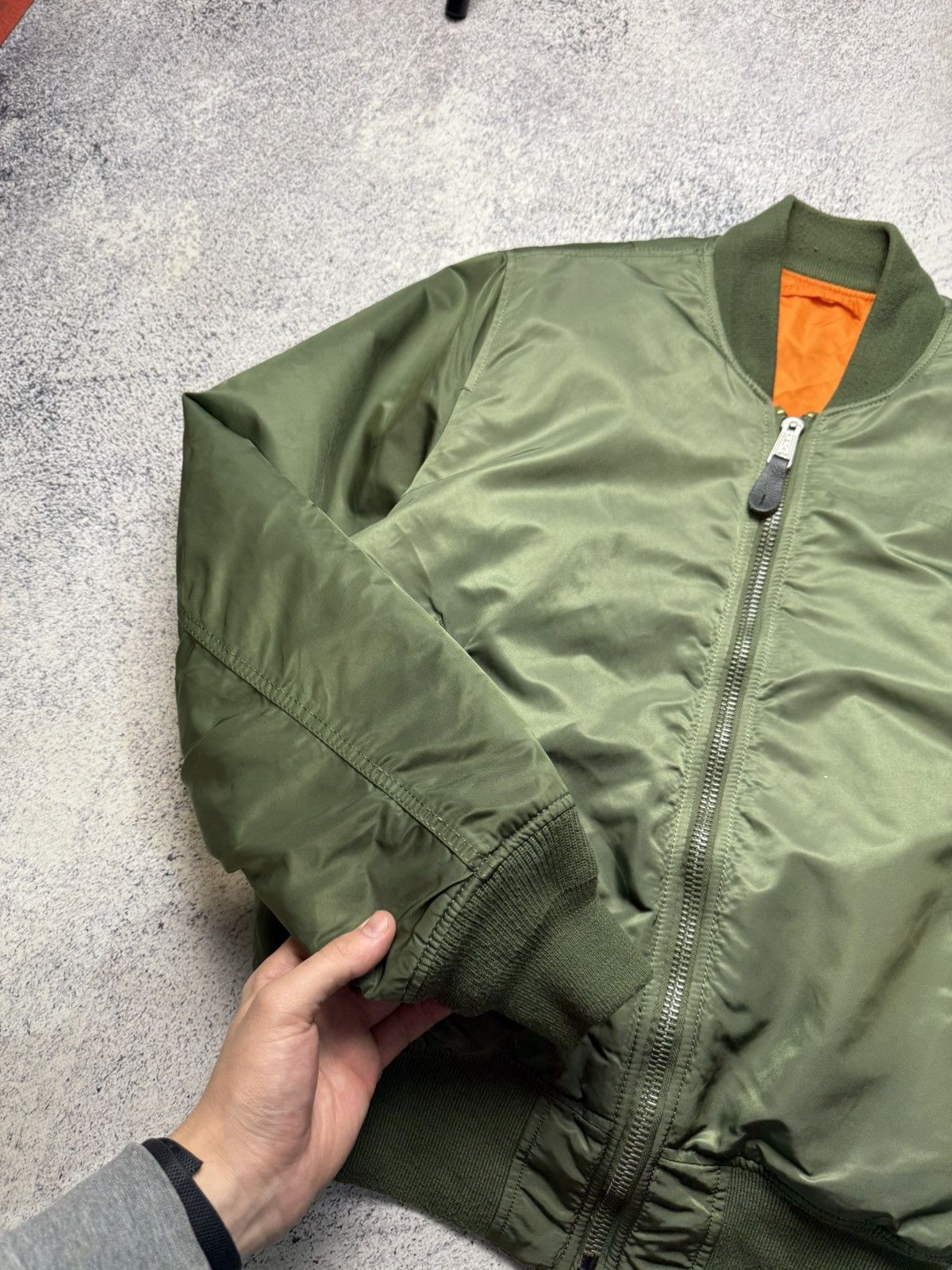 Alpha Industries Vintage Alpha Industries Green Bomber Jacket MA1 USA Size US M / EU 48-50 / 2 - 5 Thumbnail