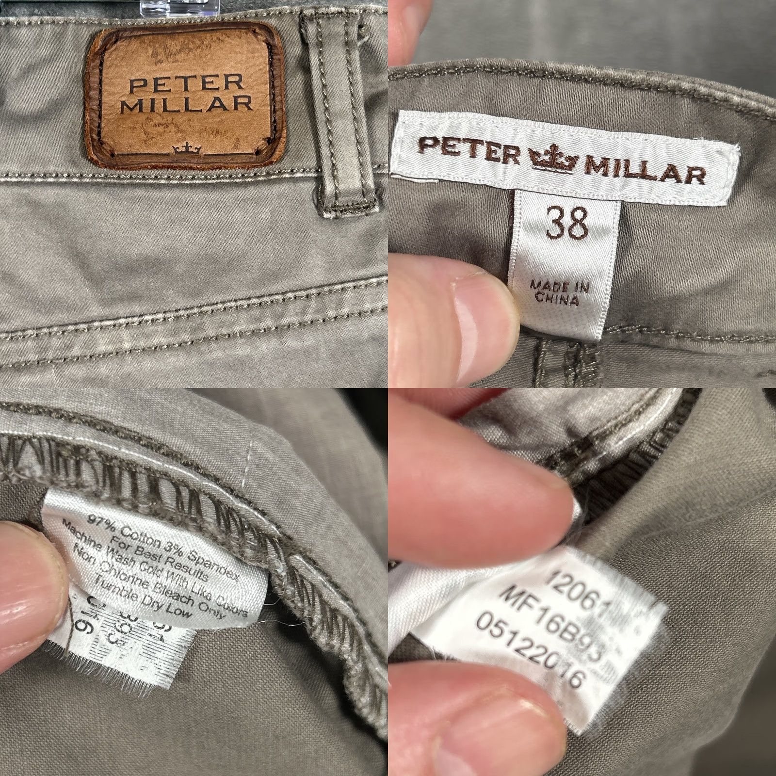 Peter Millar Peter Millar Mens 38x32 Taupe Stretch 5 Pocket Pants Casual Business Travel Size US 38 / EU 54 - 8 Thumbnail