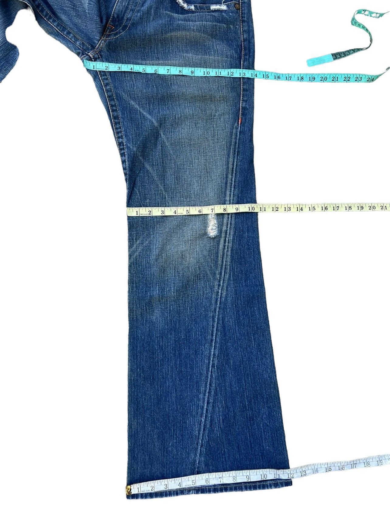 True Religion Vintage 2000s True Religion JOEY Distress Denim Flare Jeans Size US 36 / EU 52 - 5 Thumbnail