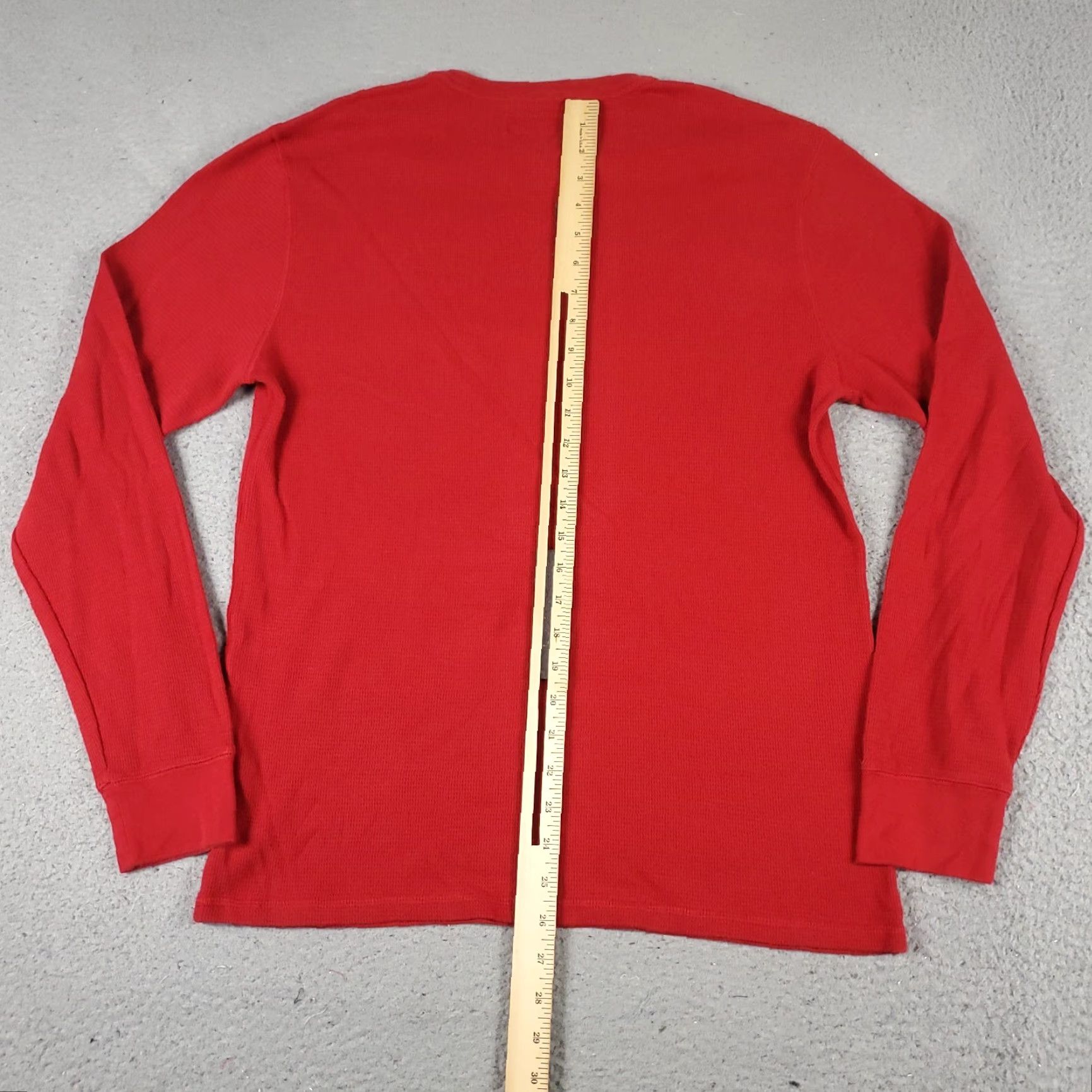 Ralph Lauren Ralph Lauren Long Sleeve T-Shirt Mens Large Red Thermal Crew Neck Waffle Knit Size US L / EU 52-54 / 3 - 6 Thumbnail