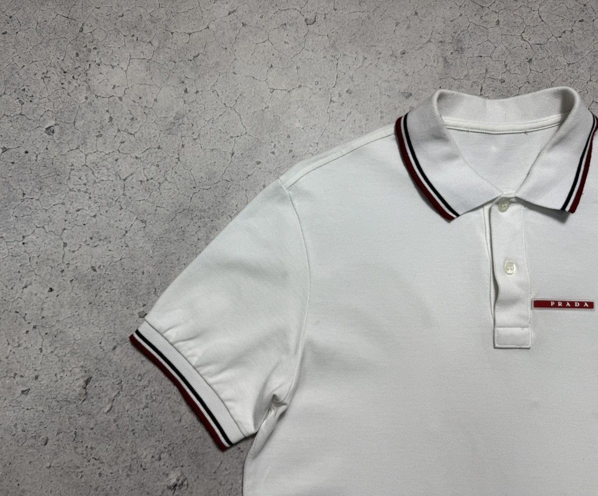 Prada Prada Red Tab Polo Shirt Luxury Vintage White Size US M / EU 48-50 / 2 - 4 Thumbnail