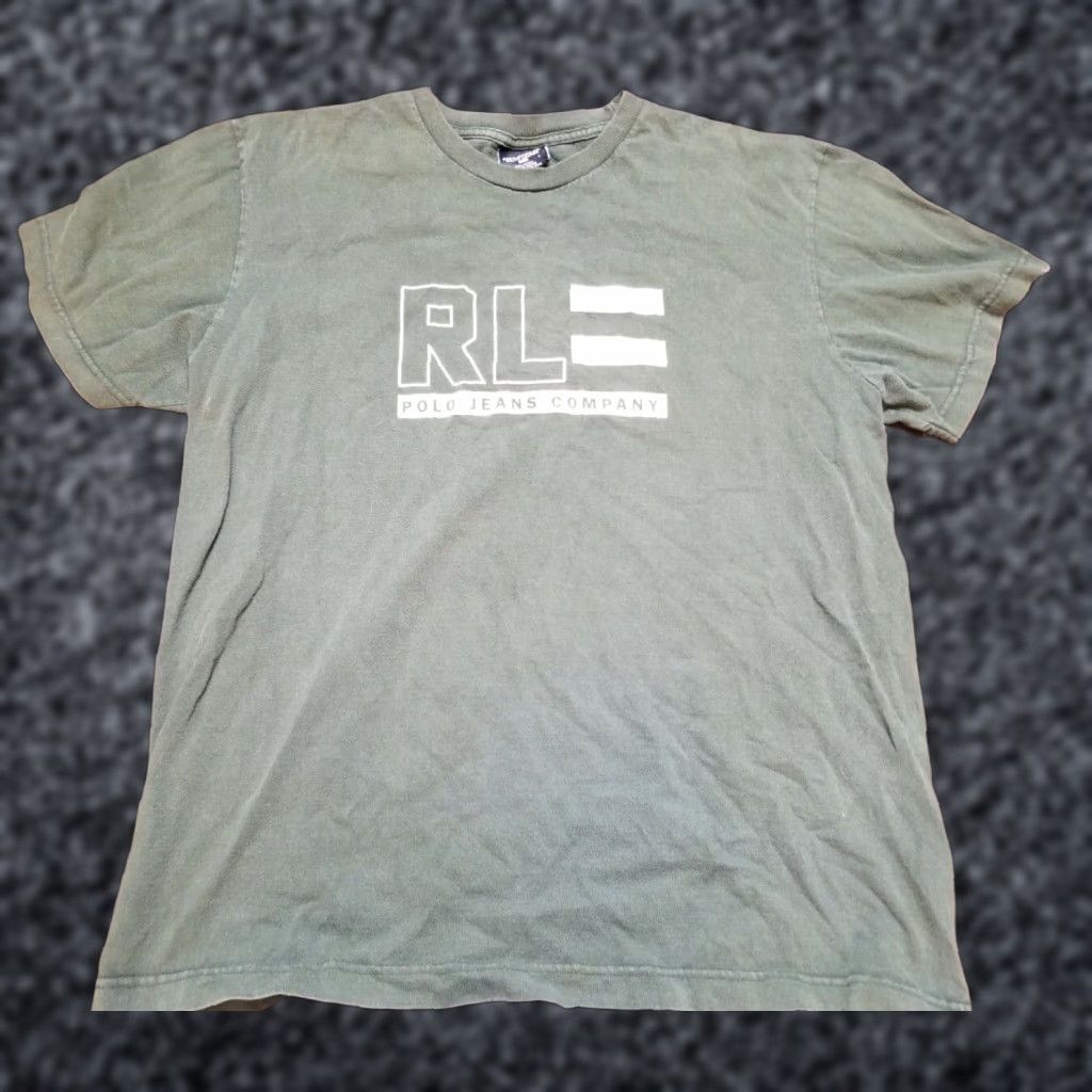 Polo Ralph Lauren VINTAGE Polo Ralph Lauren shirt Mens L Green 90s Spell Out T Shirt Polo Jeans Co Graphic Tee 100% Cotton Short Sleeve Crew Neck Size US L / EU 52-54 / 3 - 1 Thumbnail