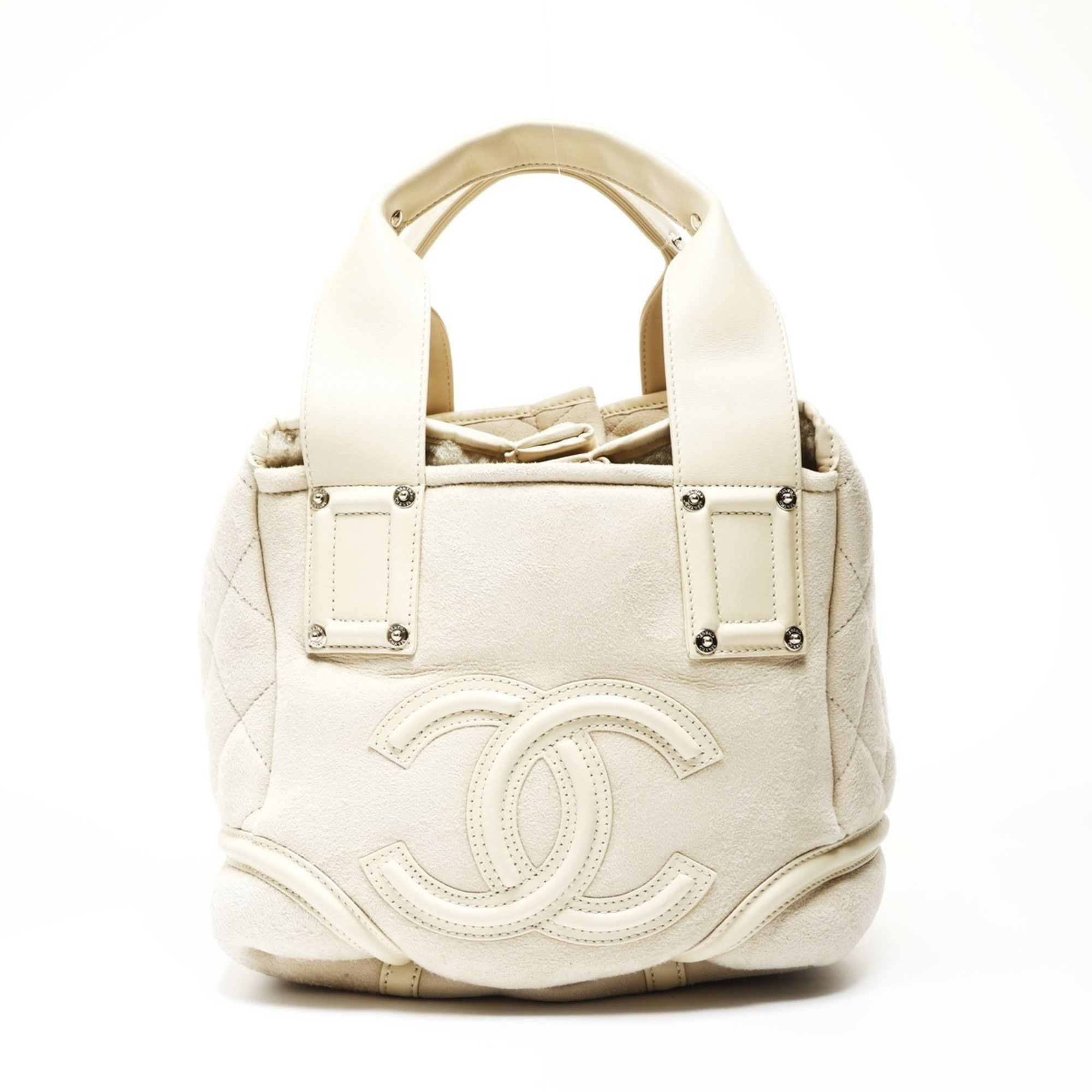 Chanel CHANEL Ivory Mouton Suede Coco Mark Handbag, Beige, WS25202 Size ONE SIZE - 1 Thumbnail
