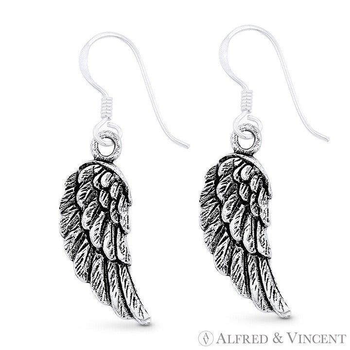 Other Angel's Wings Charm Dangling Hook Oxidized Earrings Size ONE SIZE - 1 Preview