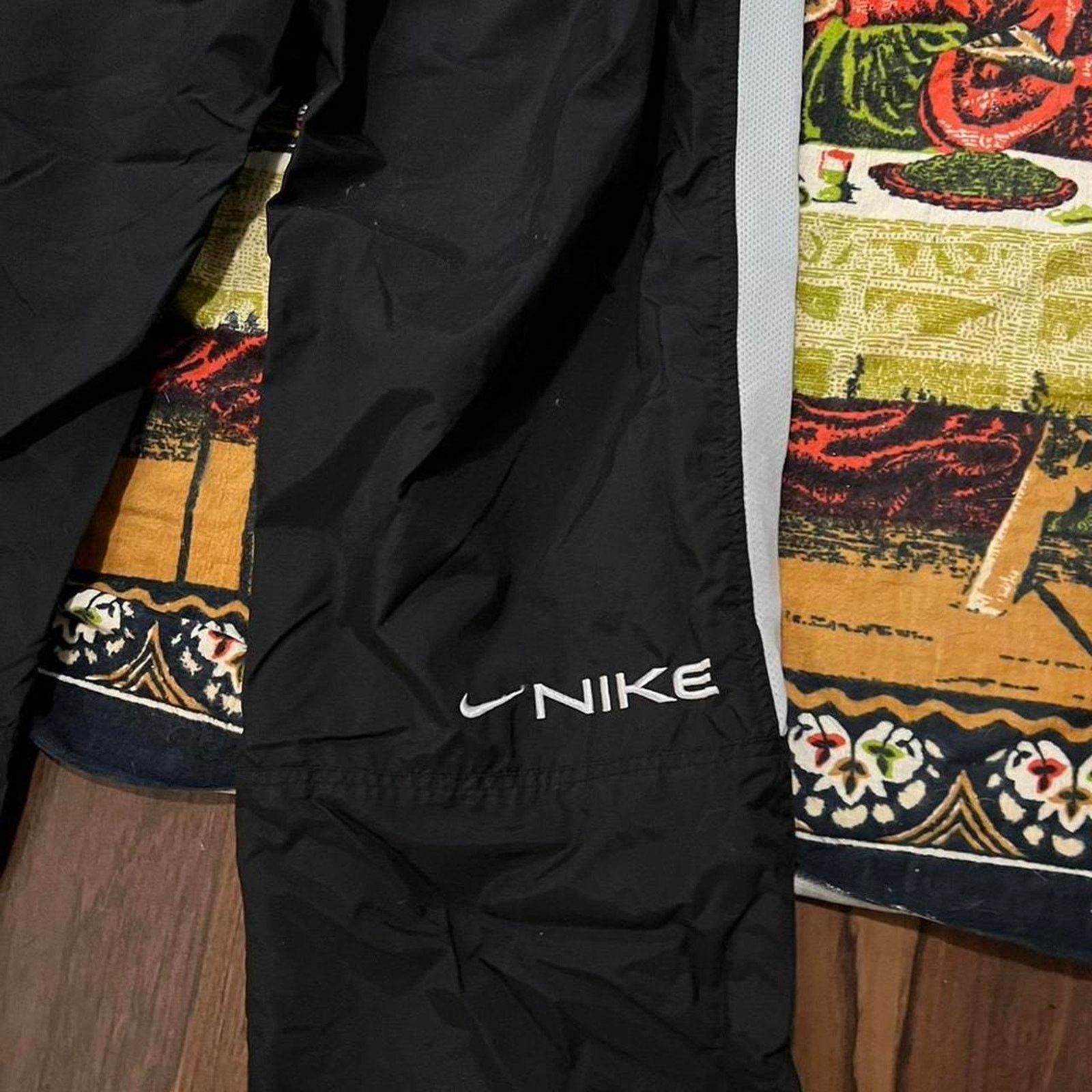 Nike Vintage nike black track pants y2k baggy wide leg skater Size 34 - 5 Thumbnail