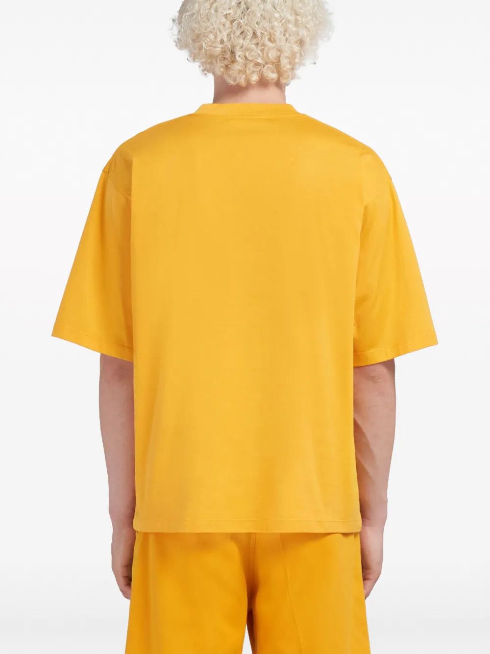 Marni o1w1db10125 Logo-print Cotton T-Shirt in Yellow Size US M / EU 48-50 / 2 - 2 Thumbnail
