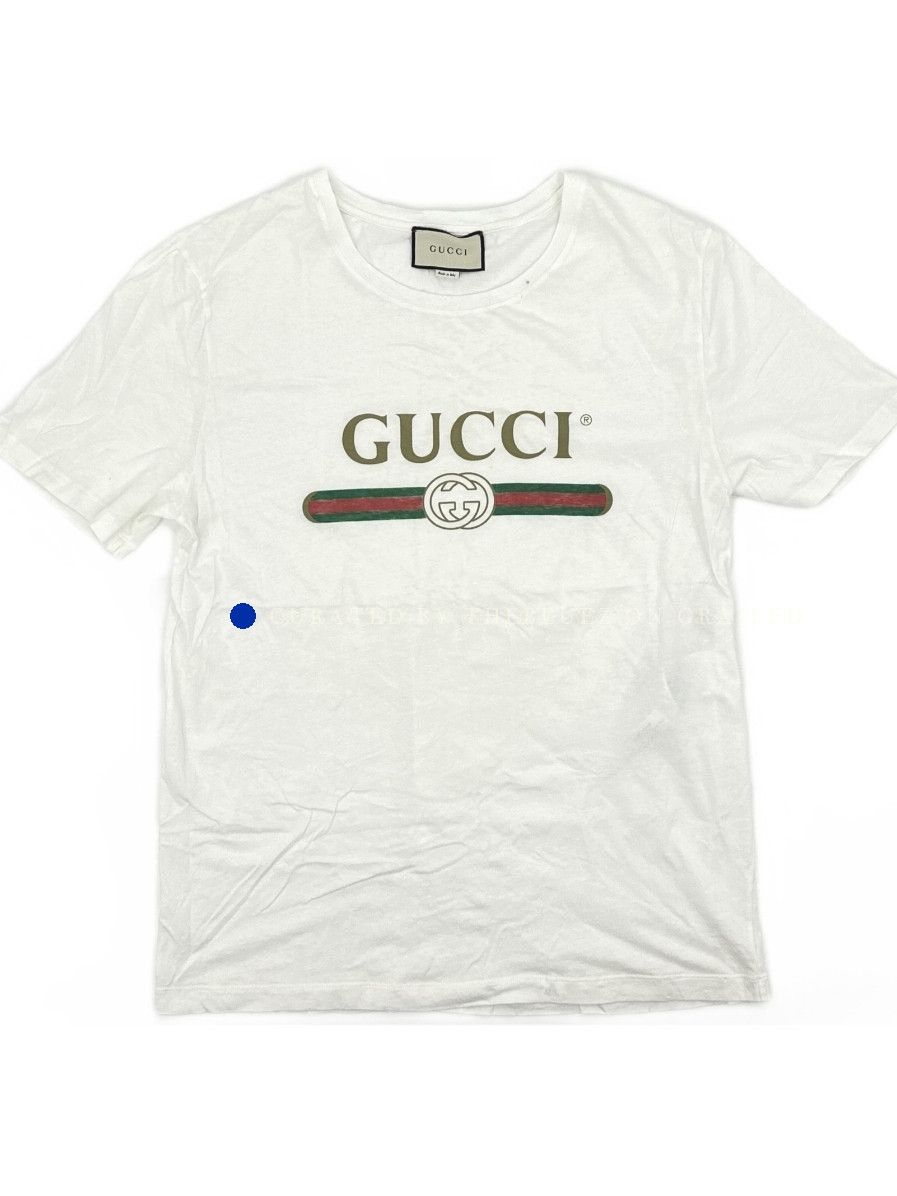 Gucci Logo Web Stripe T-Shirt in White, Size XL Size US XL / EU 56 / 4 - 1 Thumbnail
