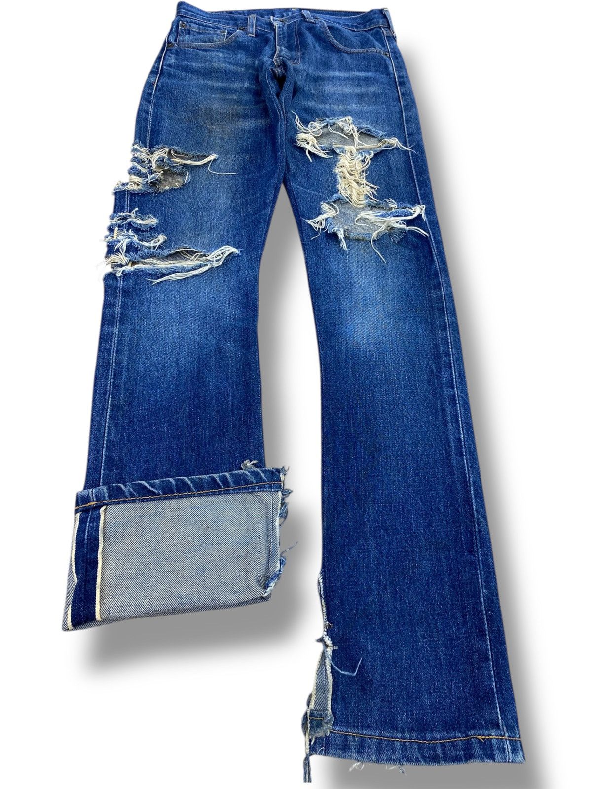 Levi’s X Selvage Blue Wash Distressed Skinny Leg Jeans