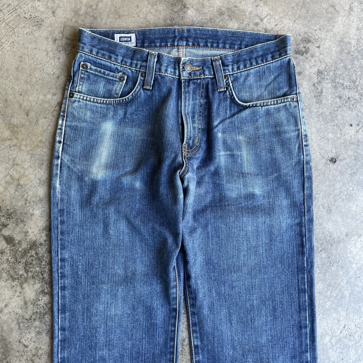 Edwin 🔥Vintage Edwin 404 Washed Ripped Distress Denim Jeans Size US 32 / EU 48 - 2 Thumbnail