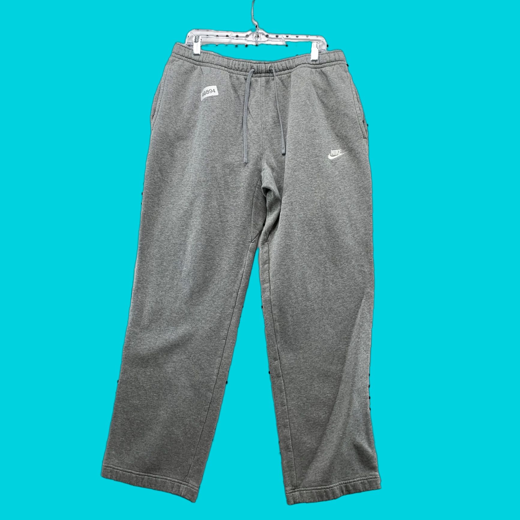 Nike VINTAGE Nike Sweatpants Mens 2XL Gray Relaxed Fit Fleece Drawstring Wide Leg Fleece Size US 39 - 1 Thumbnail