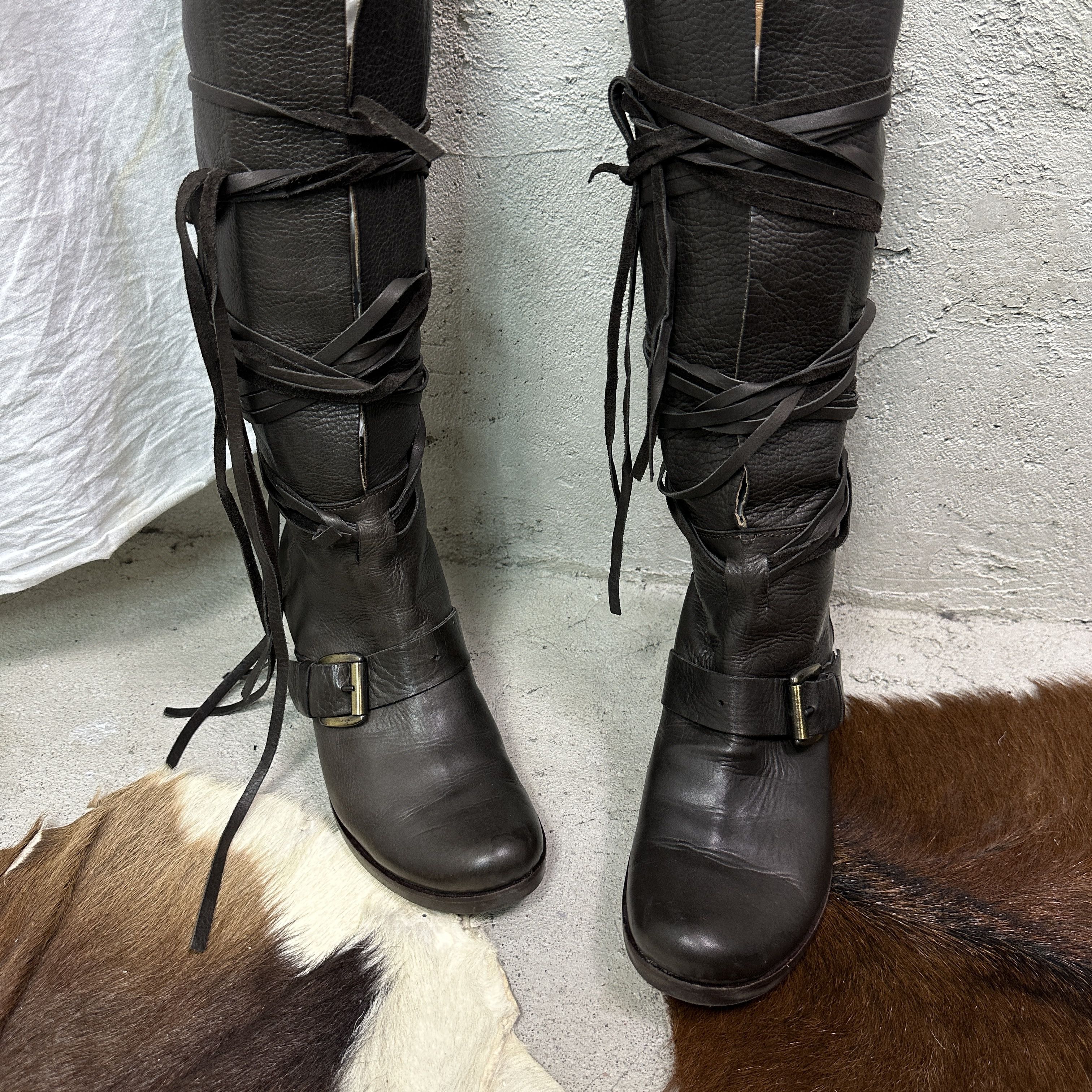 Vintage Vintage Avant Garde Bondage Tassels Harness Boots Y2K Size US 7 / IT 37 - 5 Thumbnail