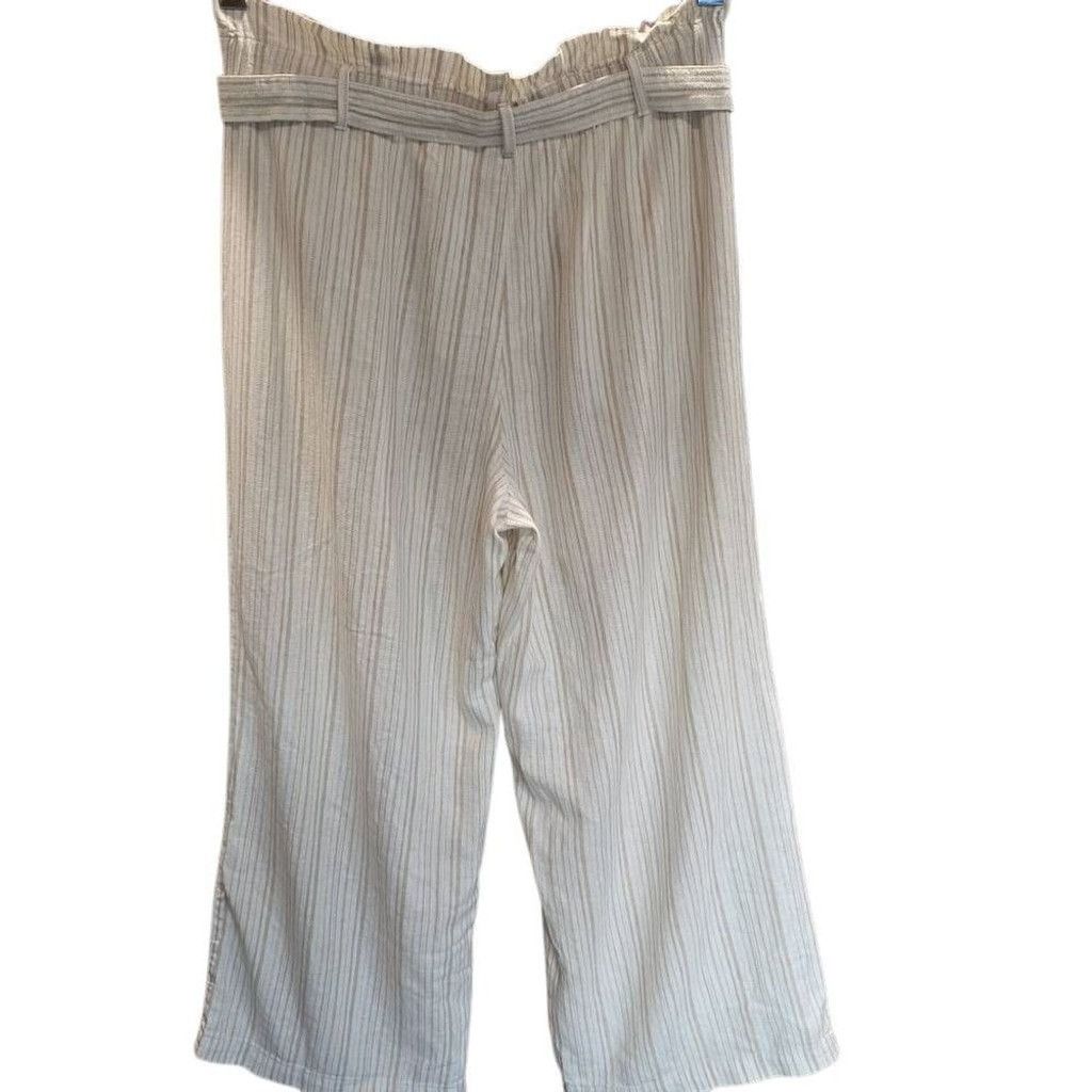 Banana Republic Banana Republic Beige White HighWaist Wide Leg Pants Size16 Size 38" / US 16 / IT 52 - 3 Thumbnail