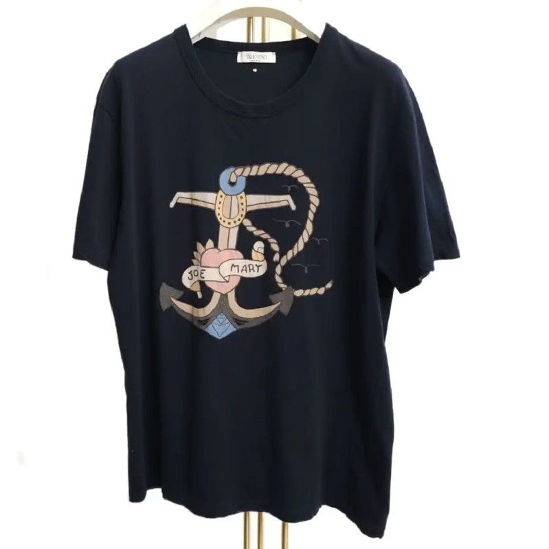 Valentino Valentino Navy Printed Short Sleeve T-Shirt 0089 Size US S / EU 44-46 / 1 - 1 Thumbnail