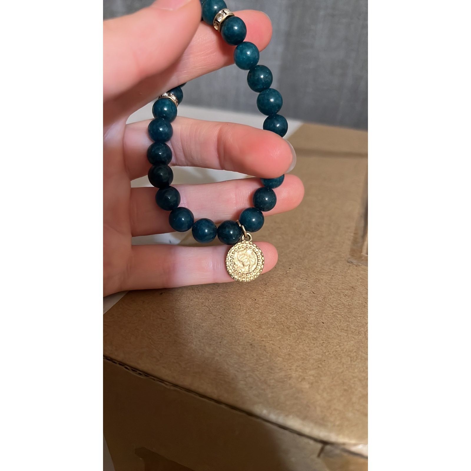 Other Agate Jasper Elastic Stone Bracelet with Charm Size ONE SIZE - 3 Thumbnail