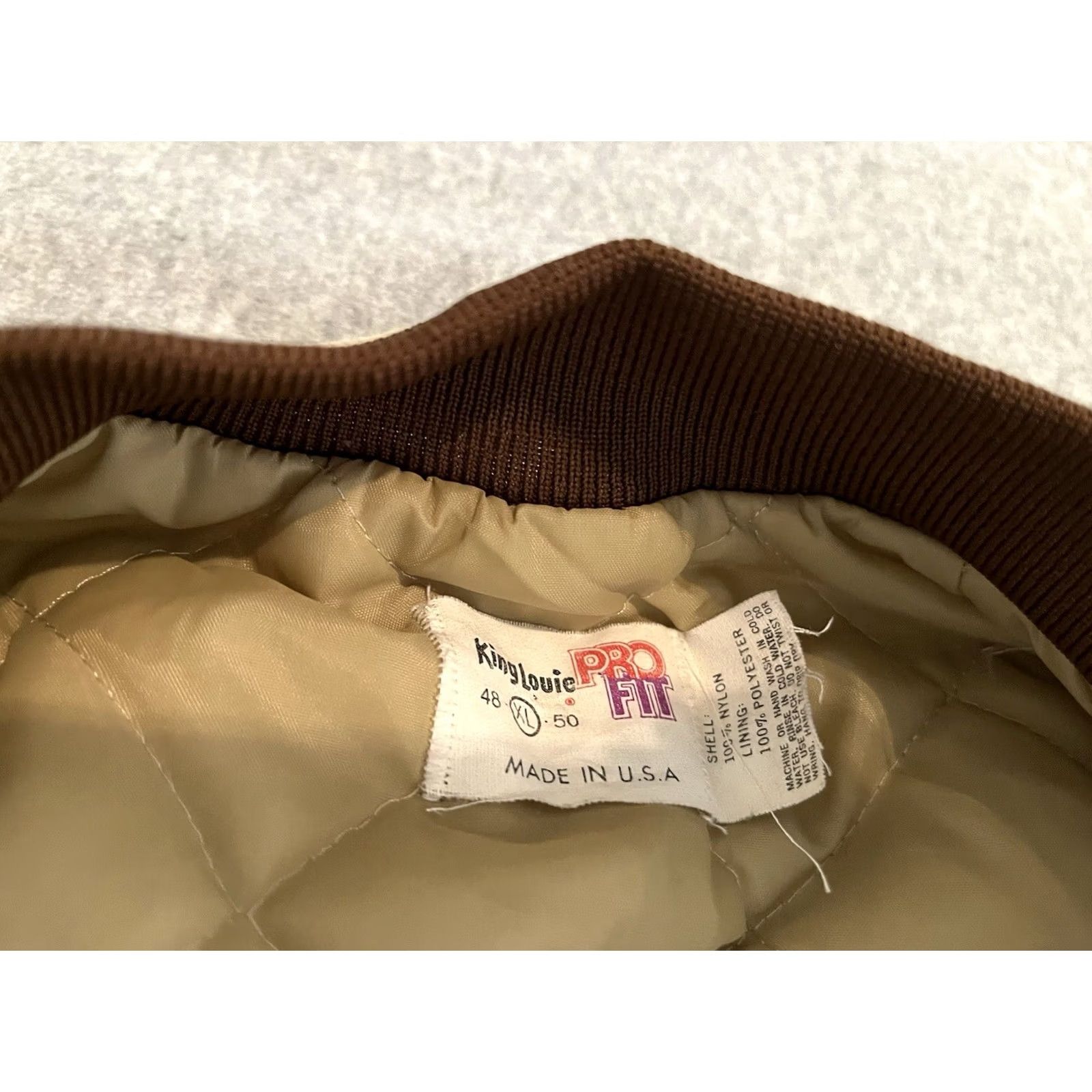 Vintage VINTAGE King Louie Satin Bomber Jacket Embroidered ARCO Oil Gas Brown XL Men Jacket Size US XL / EU 56 / 4 - 5 Thumbnail